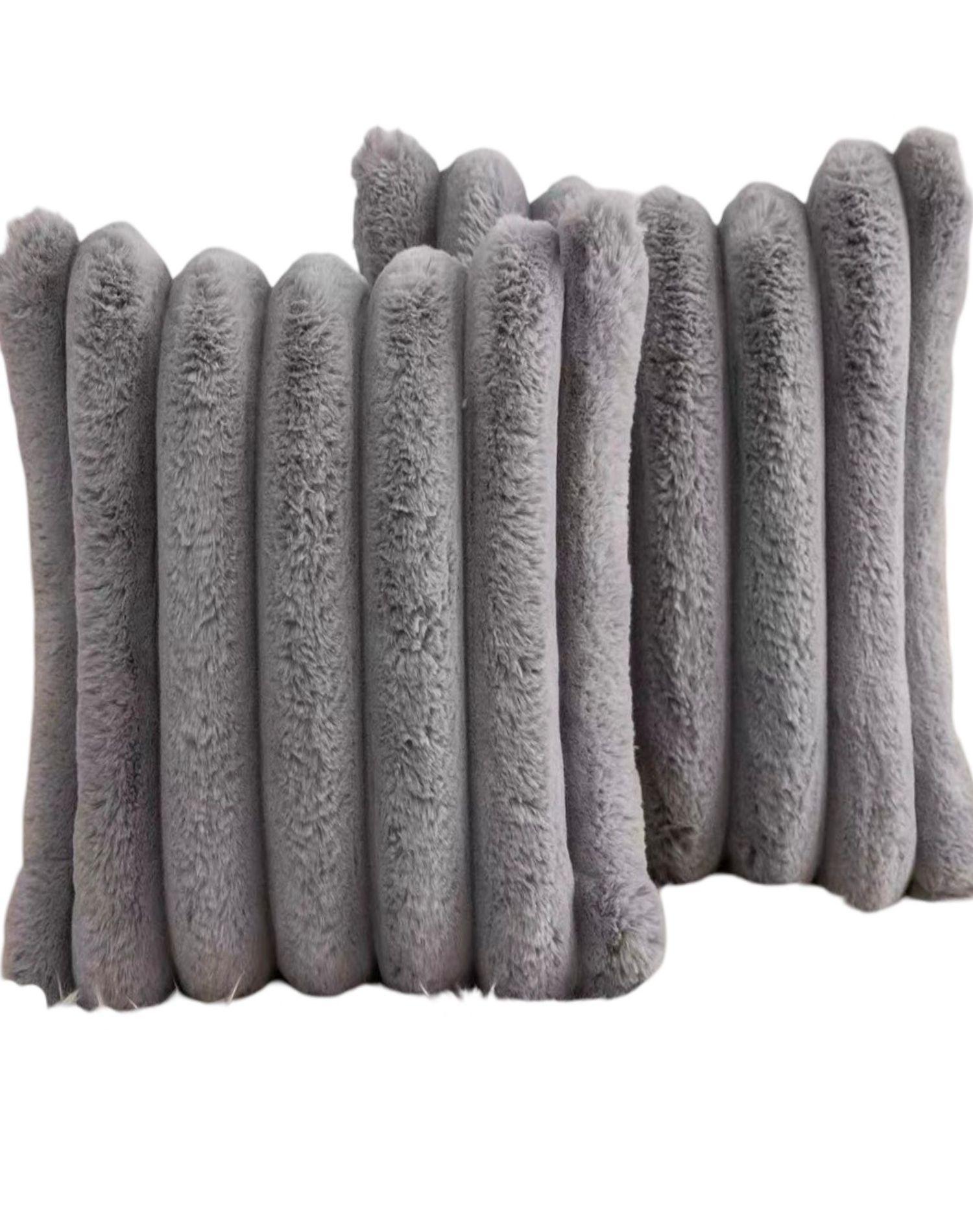 Juego de 2 Fundas de Cojín Plush-Blanco-0