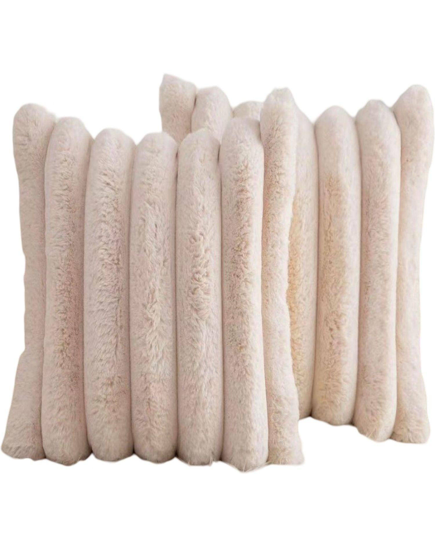 Juego de 2 Fundas de Cojín Plush-Blanco-0