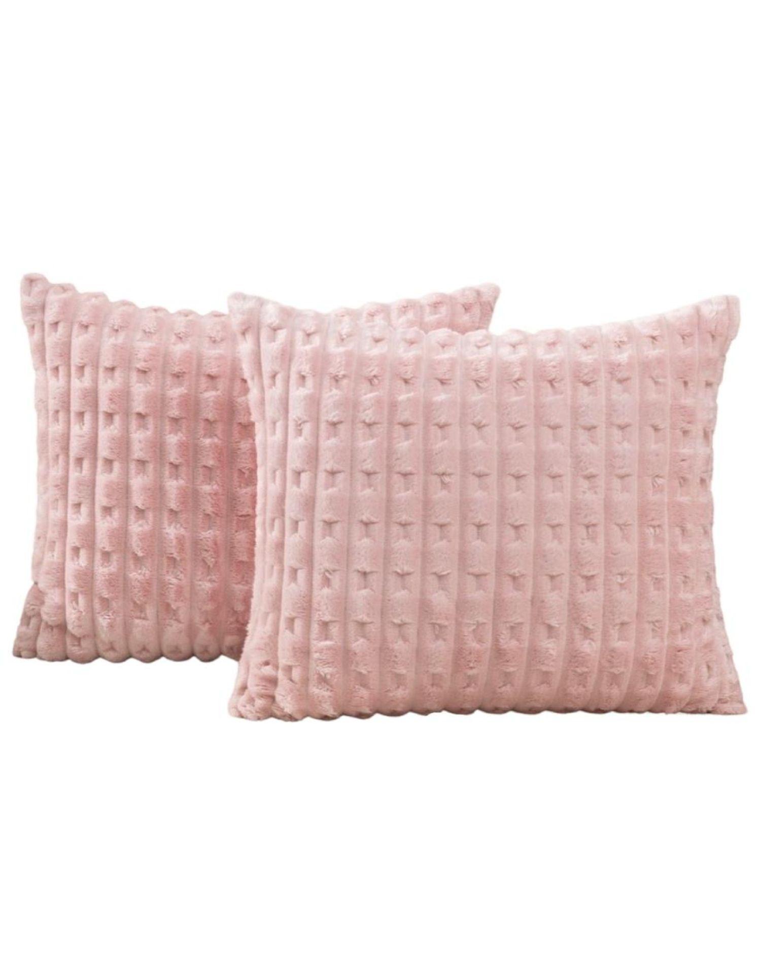Juego de 2 Fundas de Cojín Estilo Bambú Rosa-0