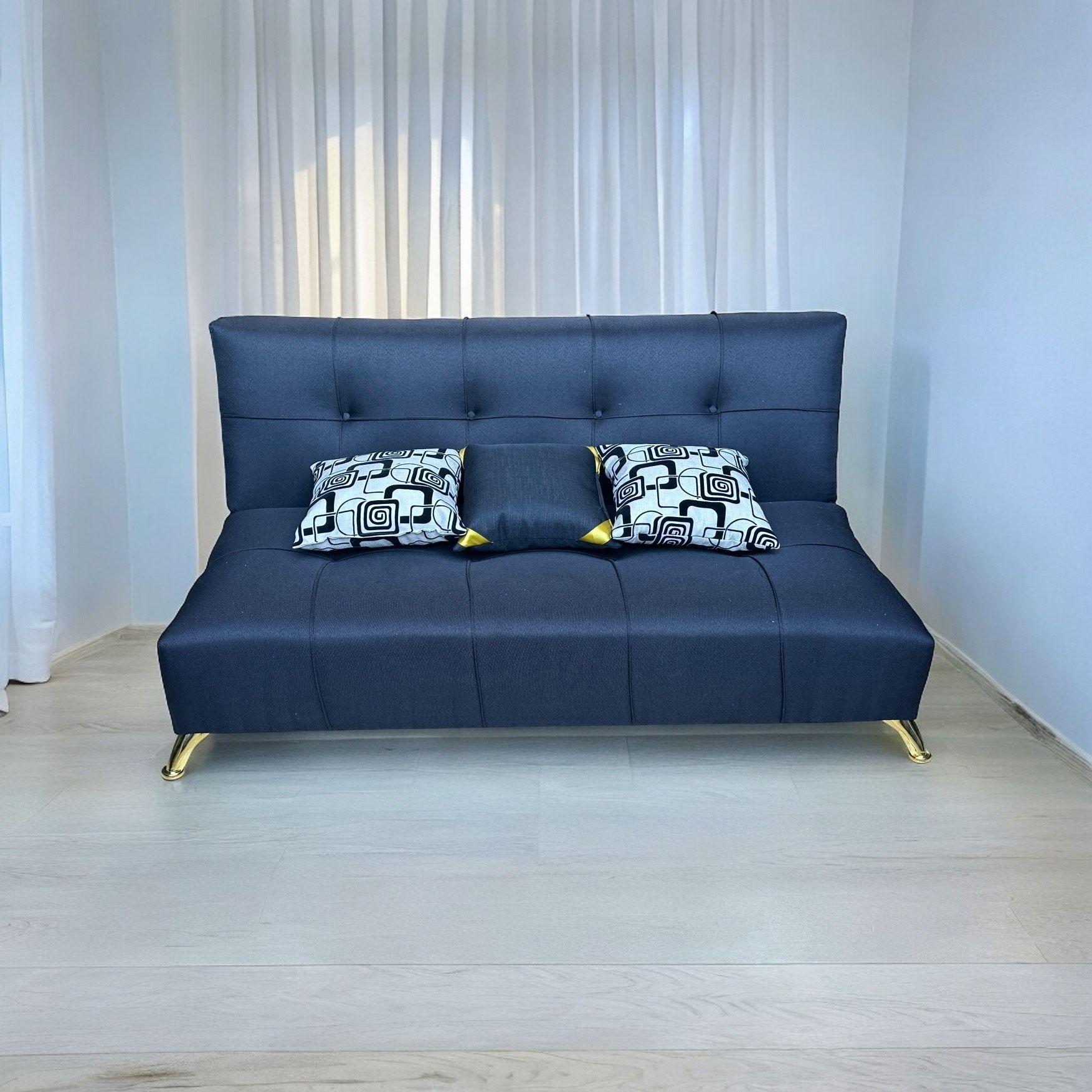 FUTON PEQUEÑO DE 1.50 CM ECO GOLD BLACK con cojine-2