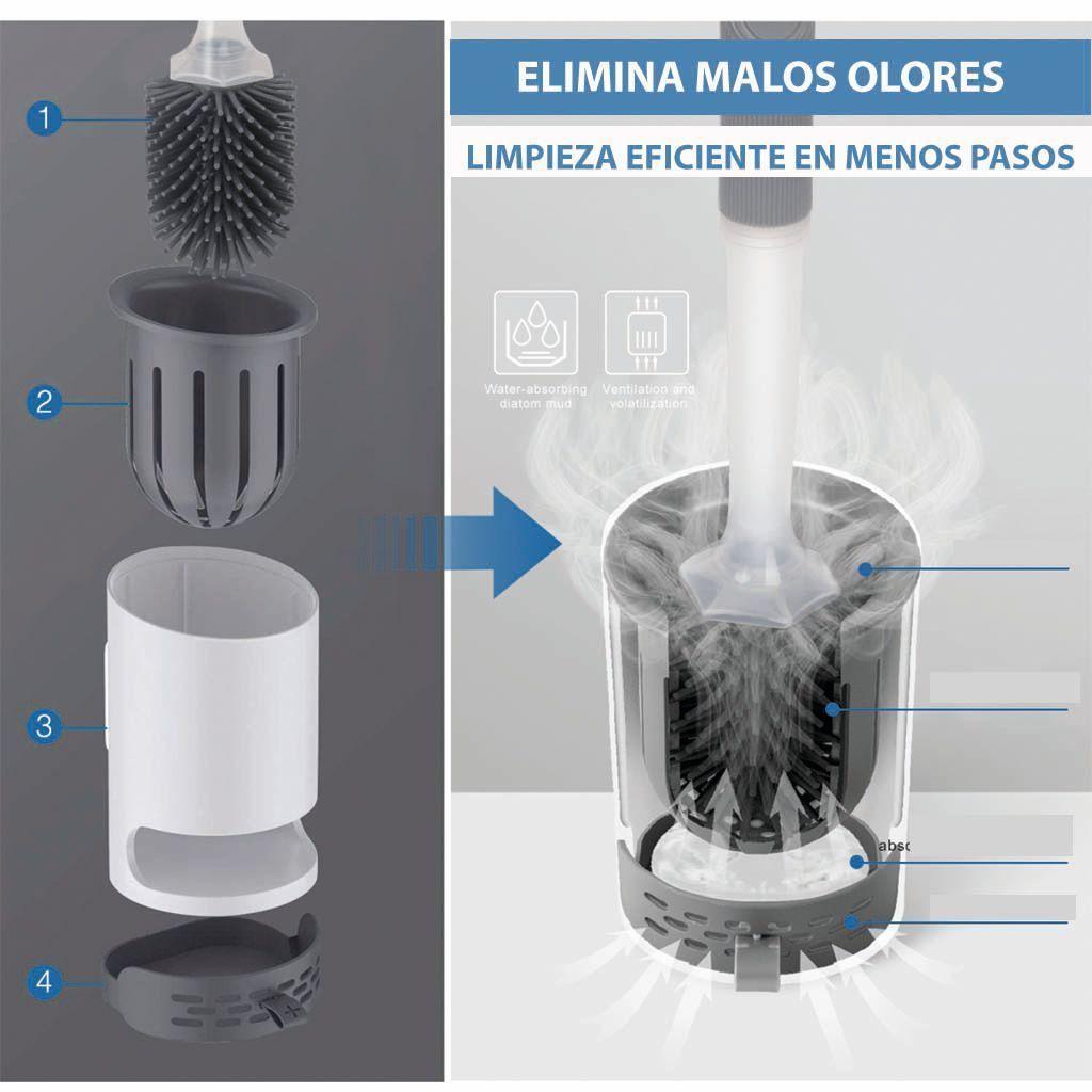 2 ESCOBILLAS DE BAÑO CON DISPENSADOR DE  DETERGENTE CHASCON-2