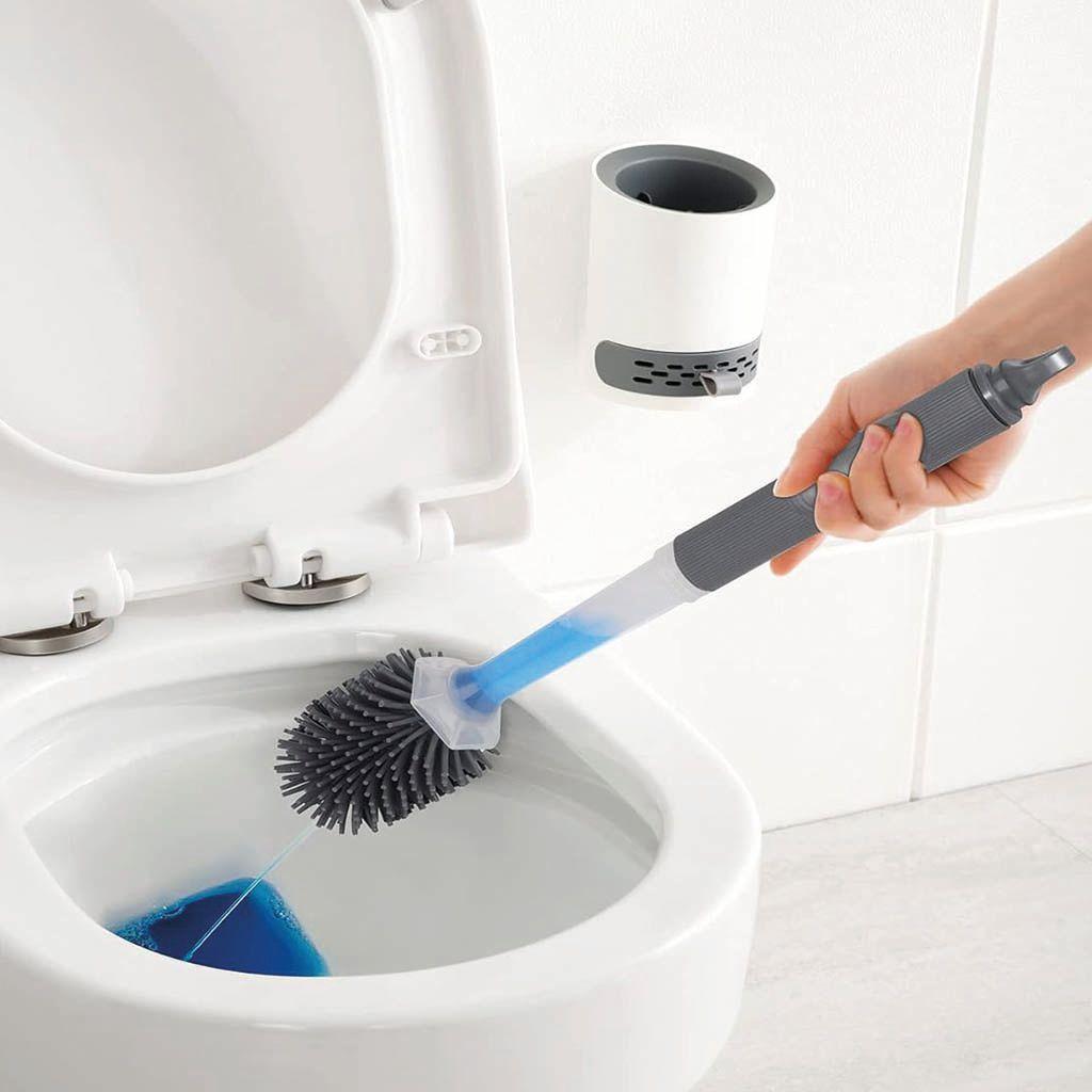 2 ESCOBILLAS DE BAÑO CON DISPENSADOR DE  DETERGENTE CHASCON-3