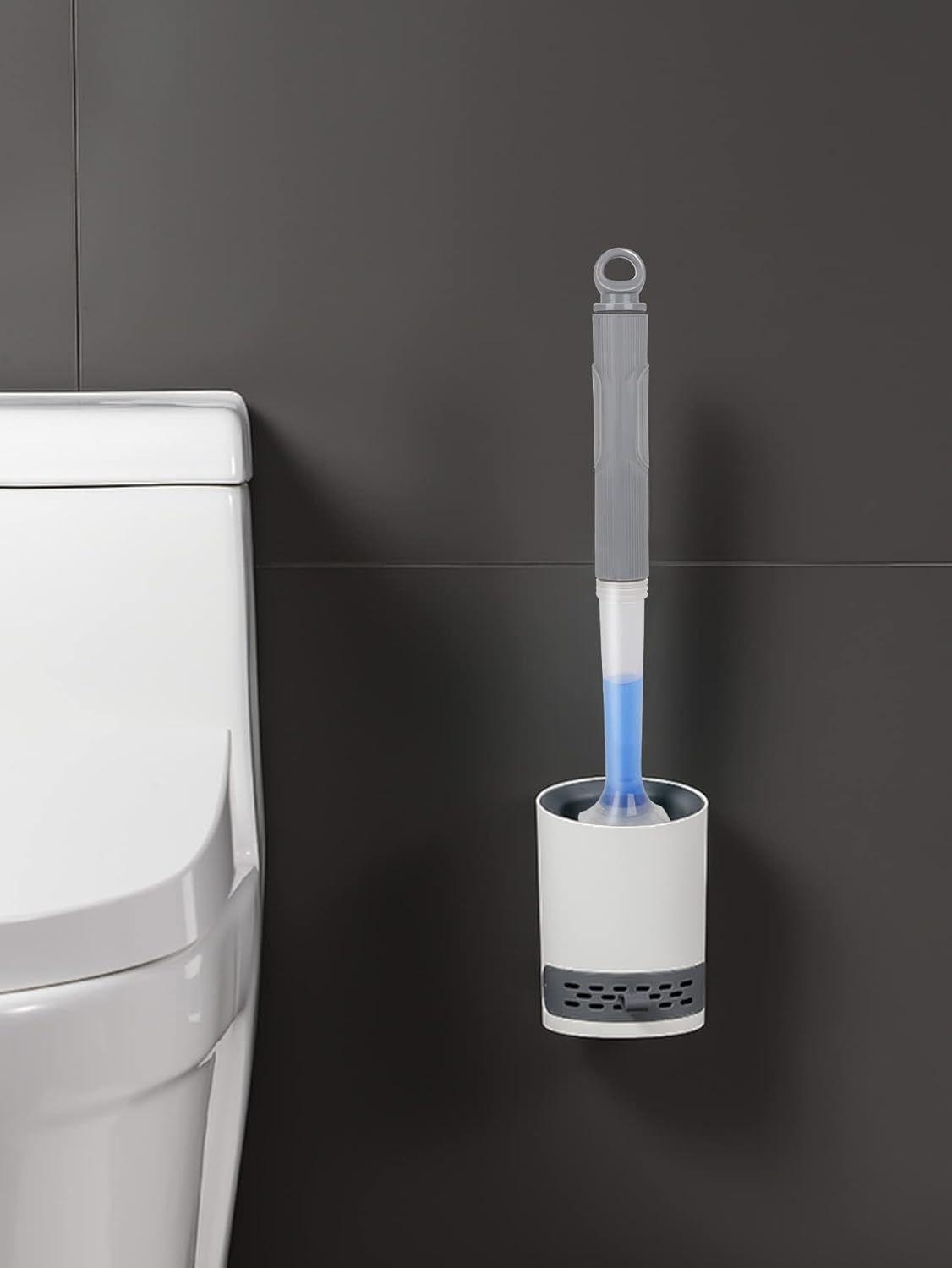 2 ESCOBILLAS DE BAÑO CON DISPENSADOR DE  DETERGENTE CHASCON-5