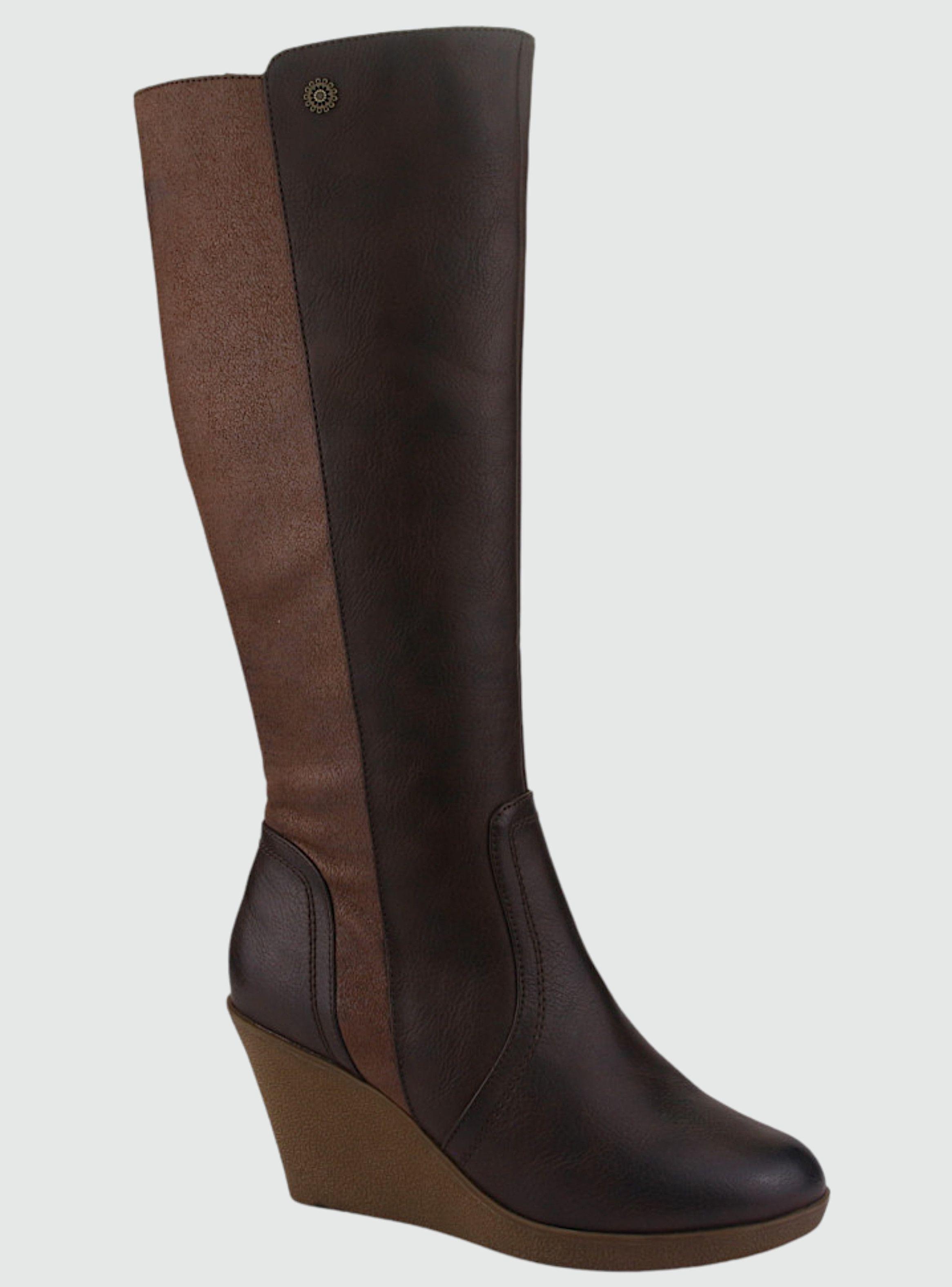 Bota Chalada Mujer Wedge-40 Café Casual-0