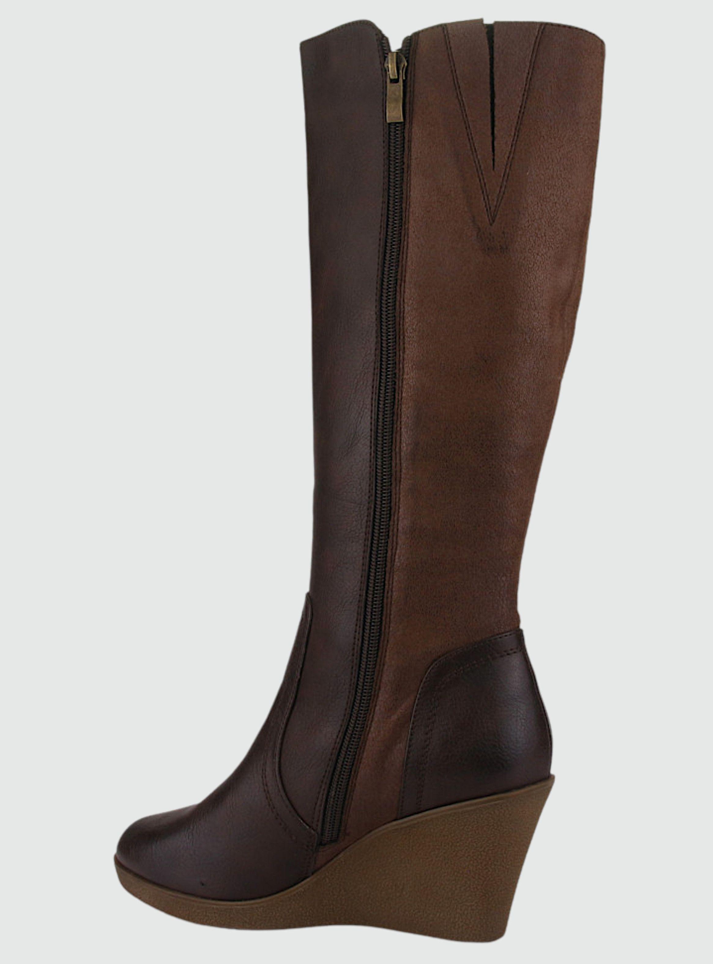 Bota Chalada Mujer Wedge-40 Café Casual-1