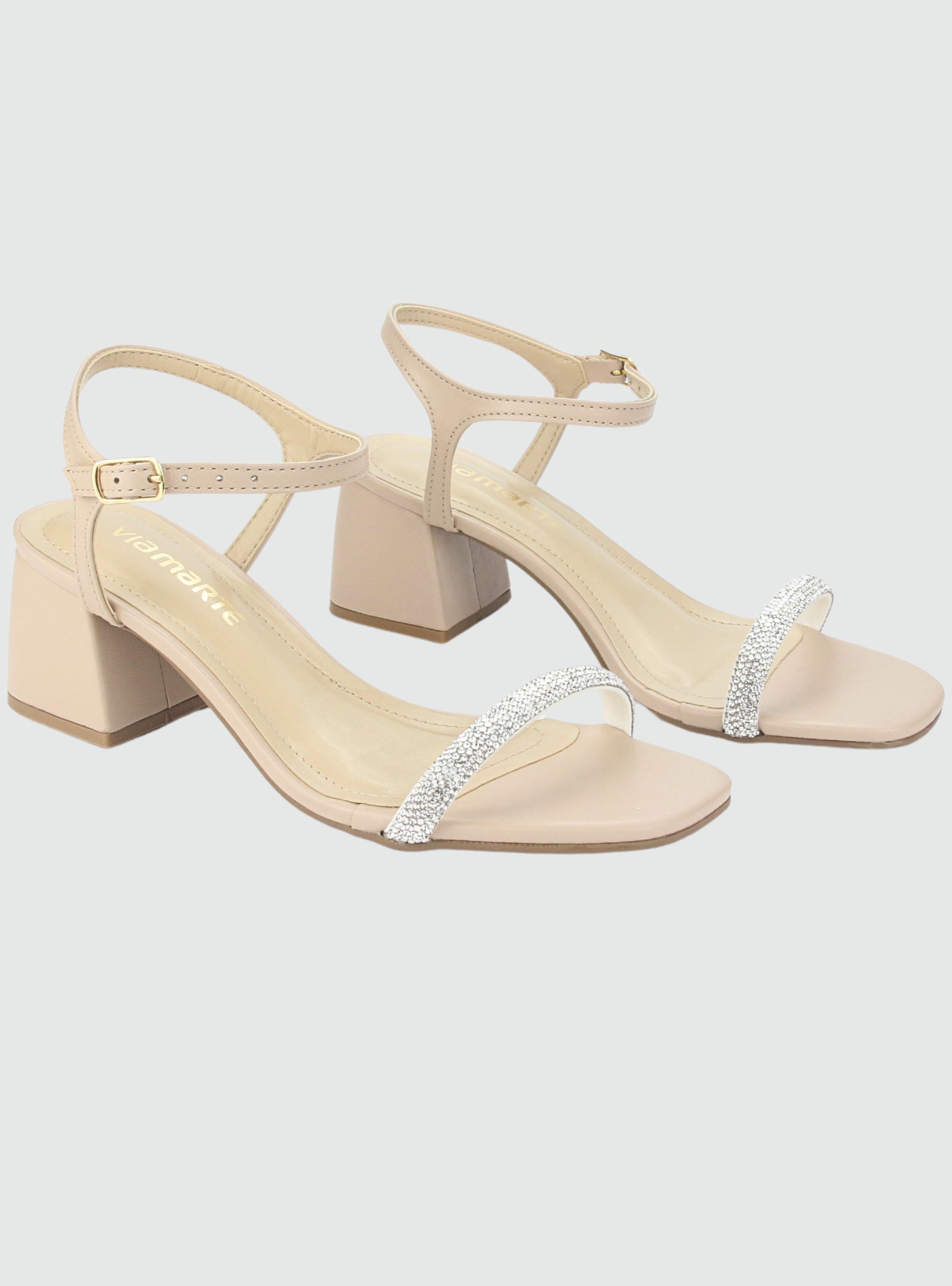 Sandalia Via Marte Mujer 23-9707 Creme Casual-3
