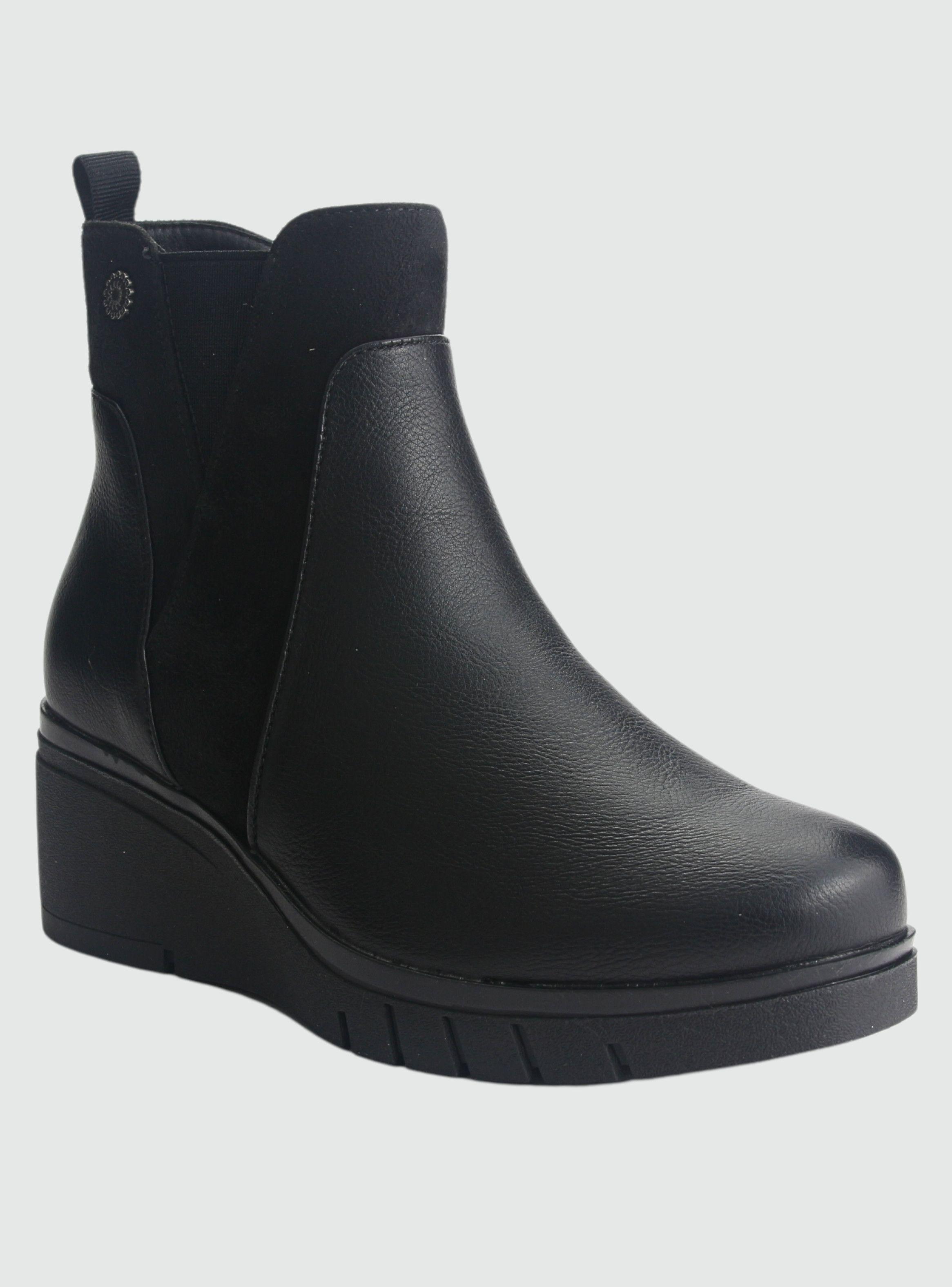 Botin Chalada Mujer Wedgenew-1 Negro Casual-2