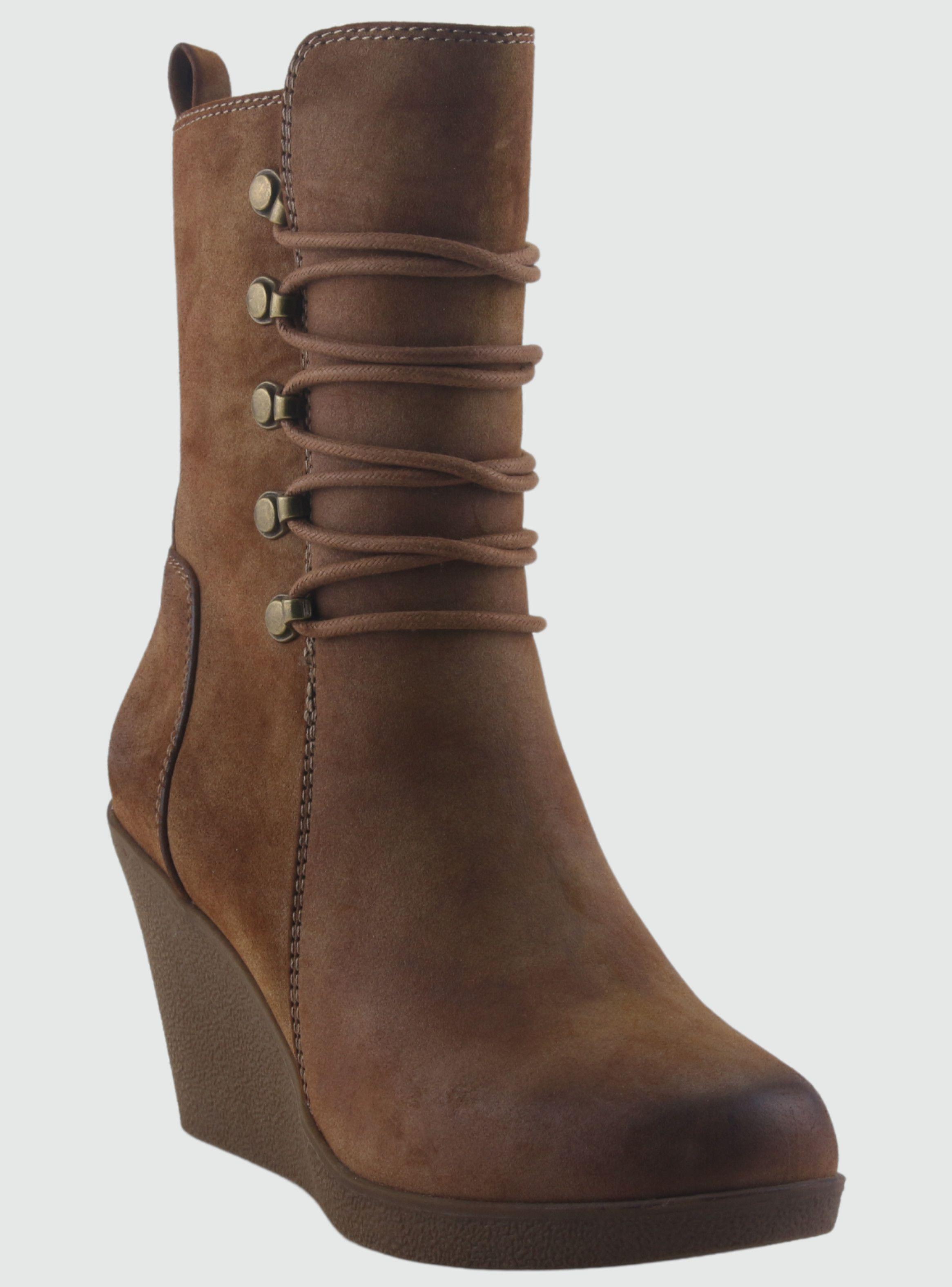 Botin Chalada Mujer Wedge-43 Camel Casual-2