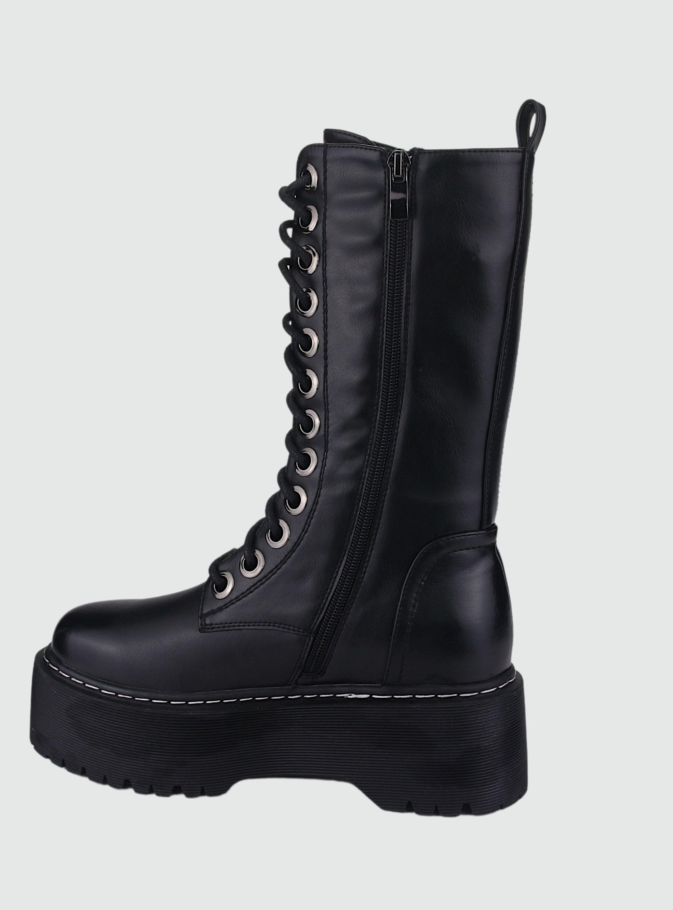 Bota Chalada Mujer Poolh-17 Negro Casual-1