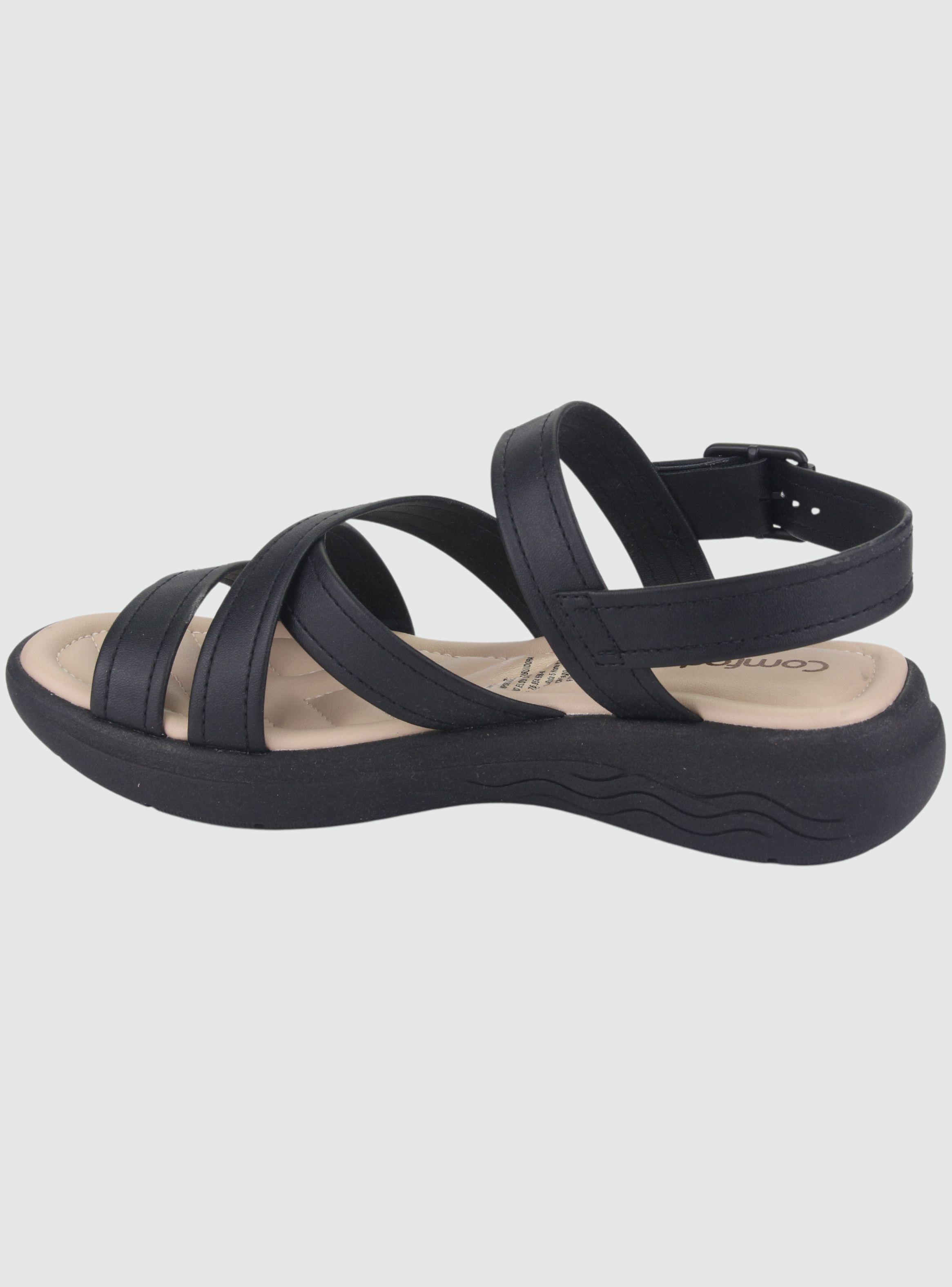 Sandalia Comfortflex Mujer 2261401 Negro Moda-1