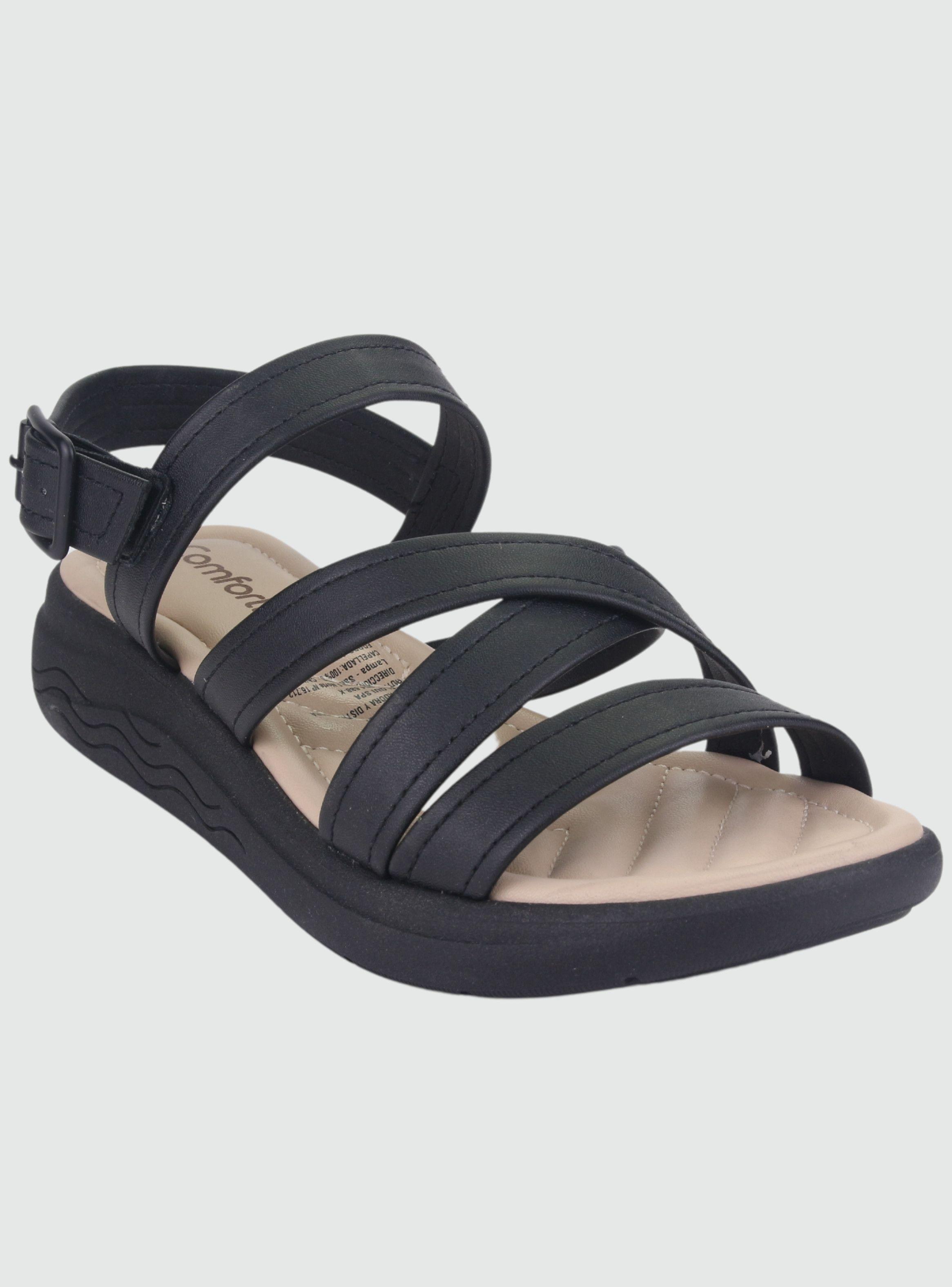 Sandalia Comfortflex Mujer 2261401 Negro Moda-2