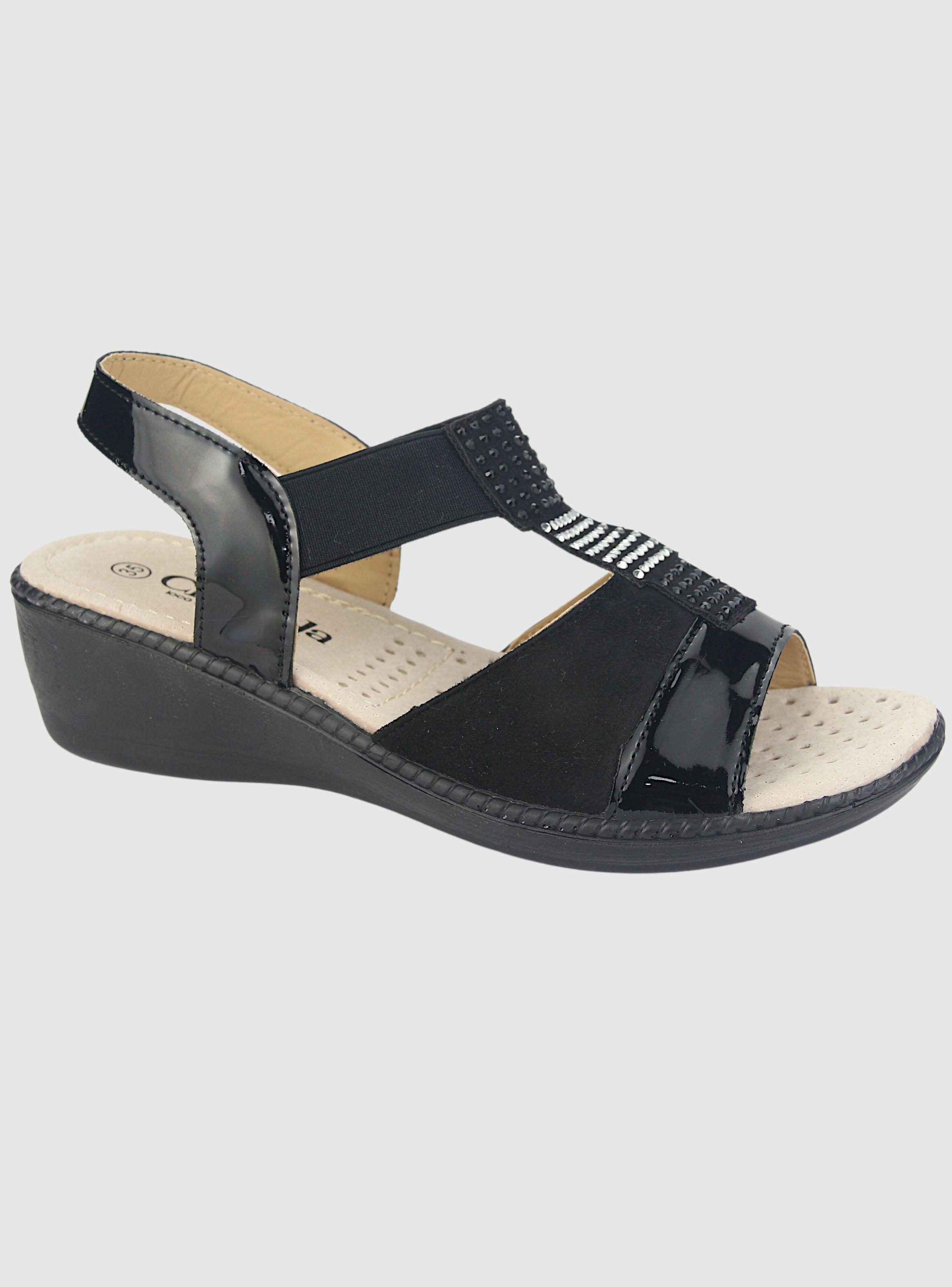Sandalia Chalada Mujer Lupe-80 Negro Casual-0