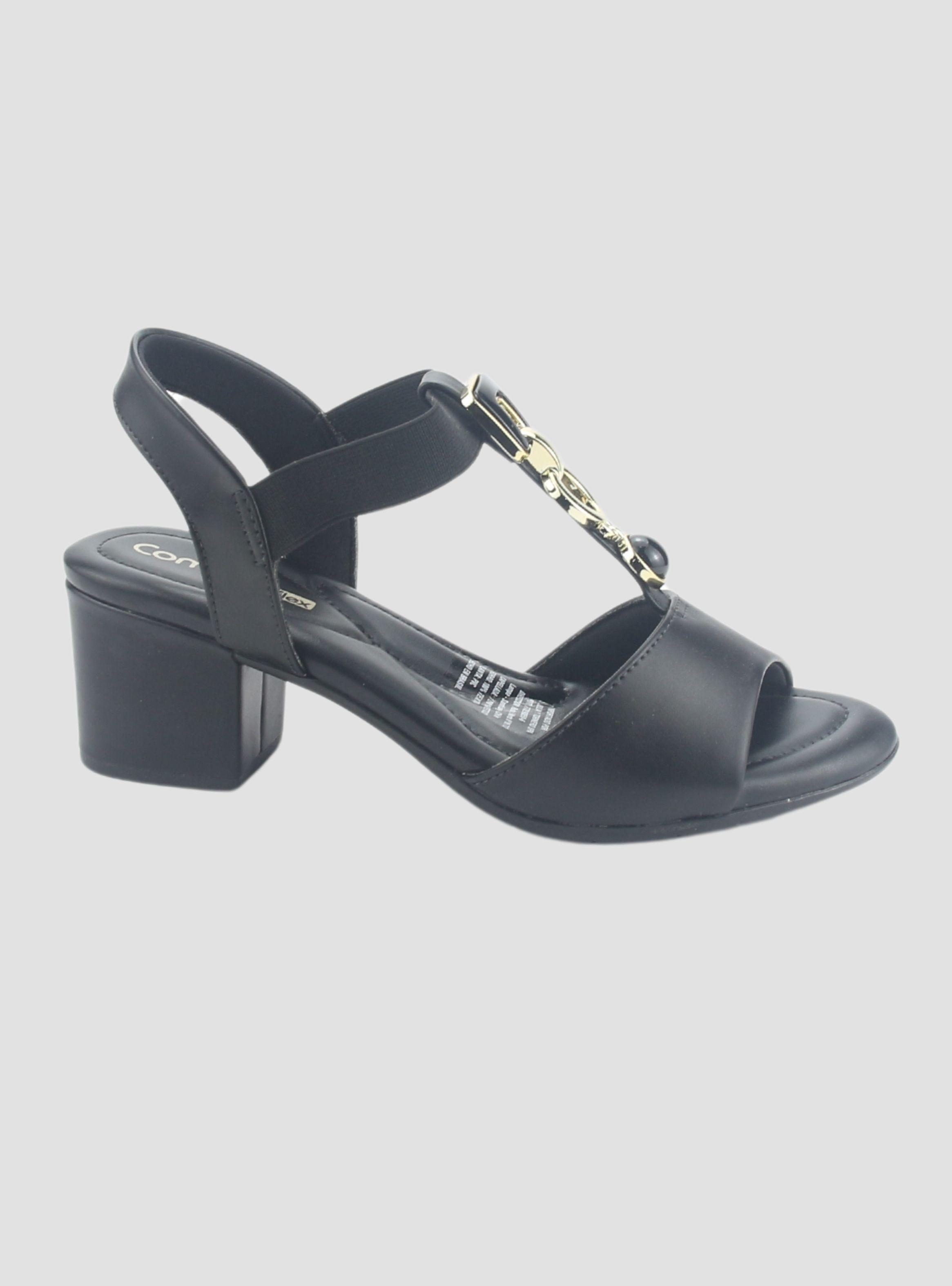 Sandalia Comfortflex Mujer 2457402 Negro Casual-0