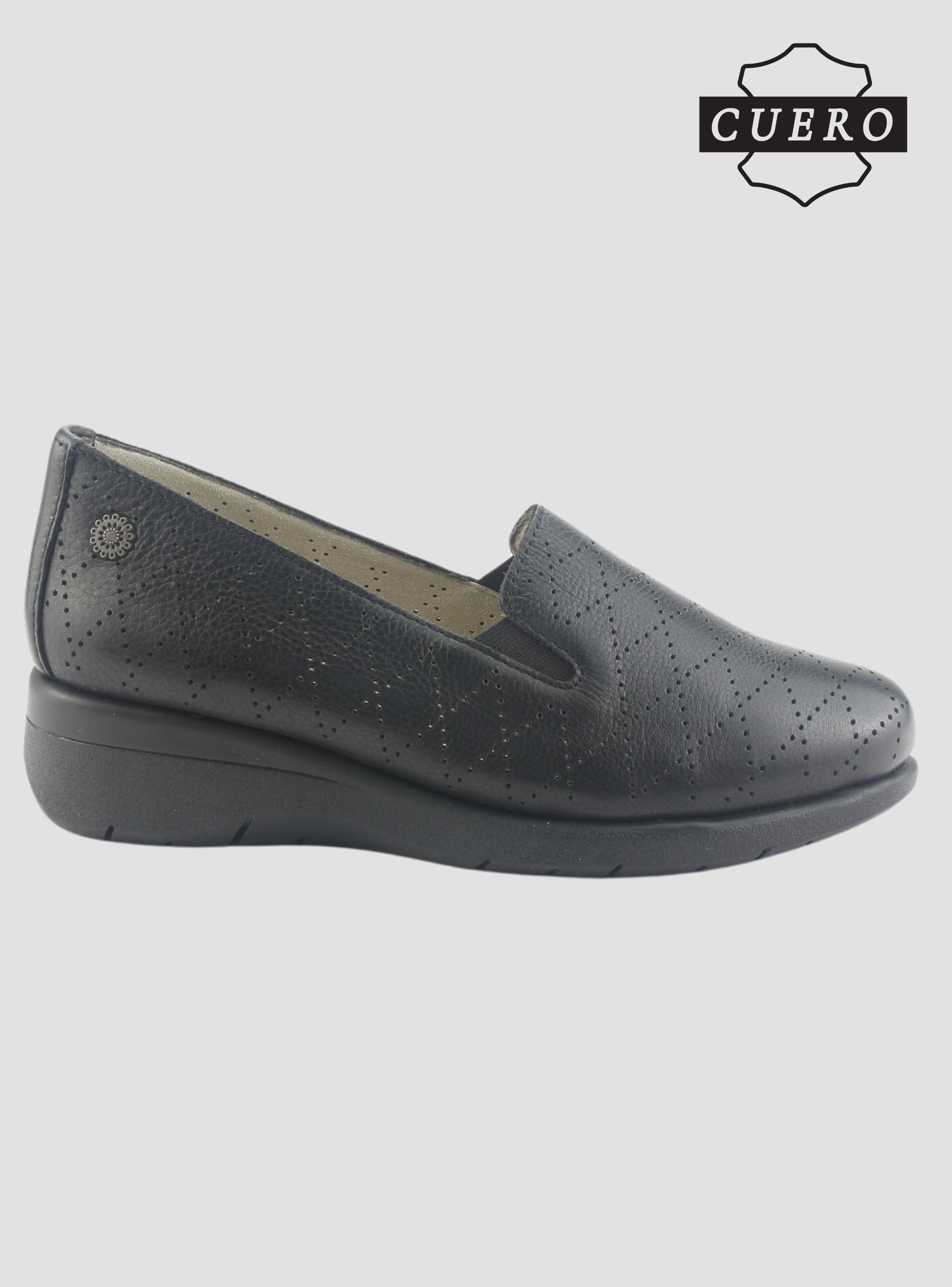 Mocasin de Cuero Chalada Mujer Cala-2 Negro Casual-1