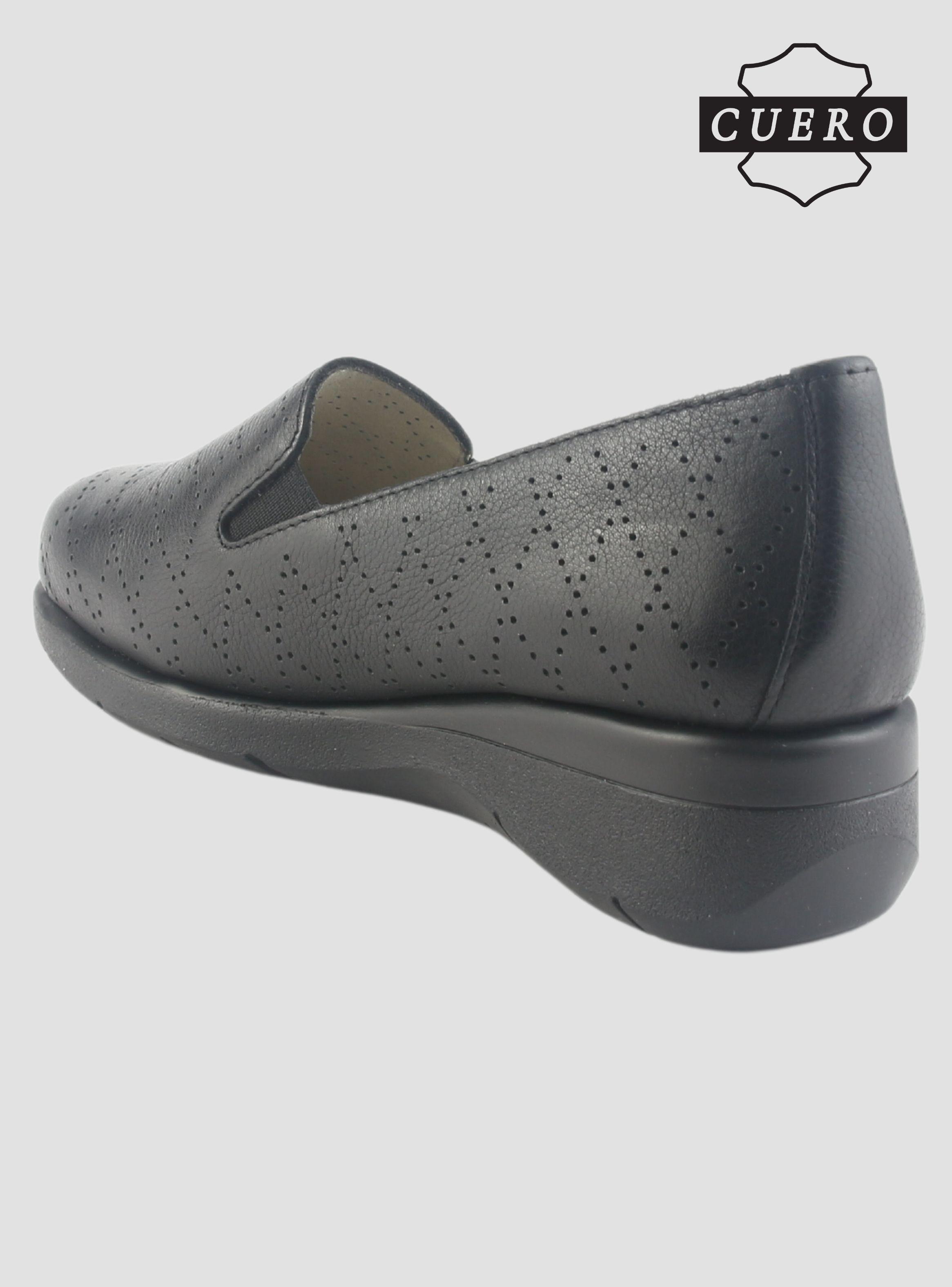 Mocasin de Cuero Chalada Mujer Cala-2 Negro Casual-4