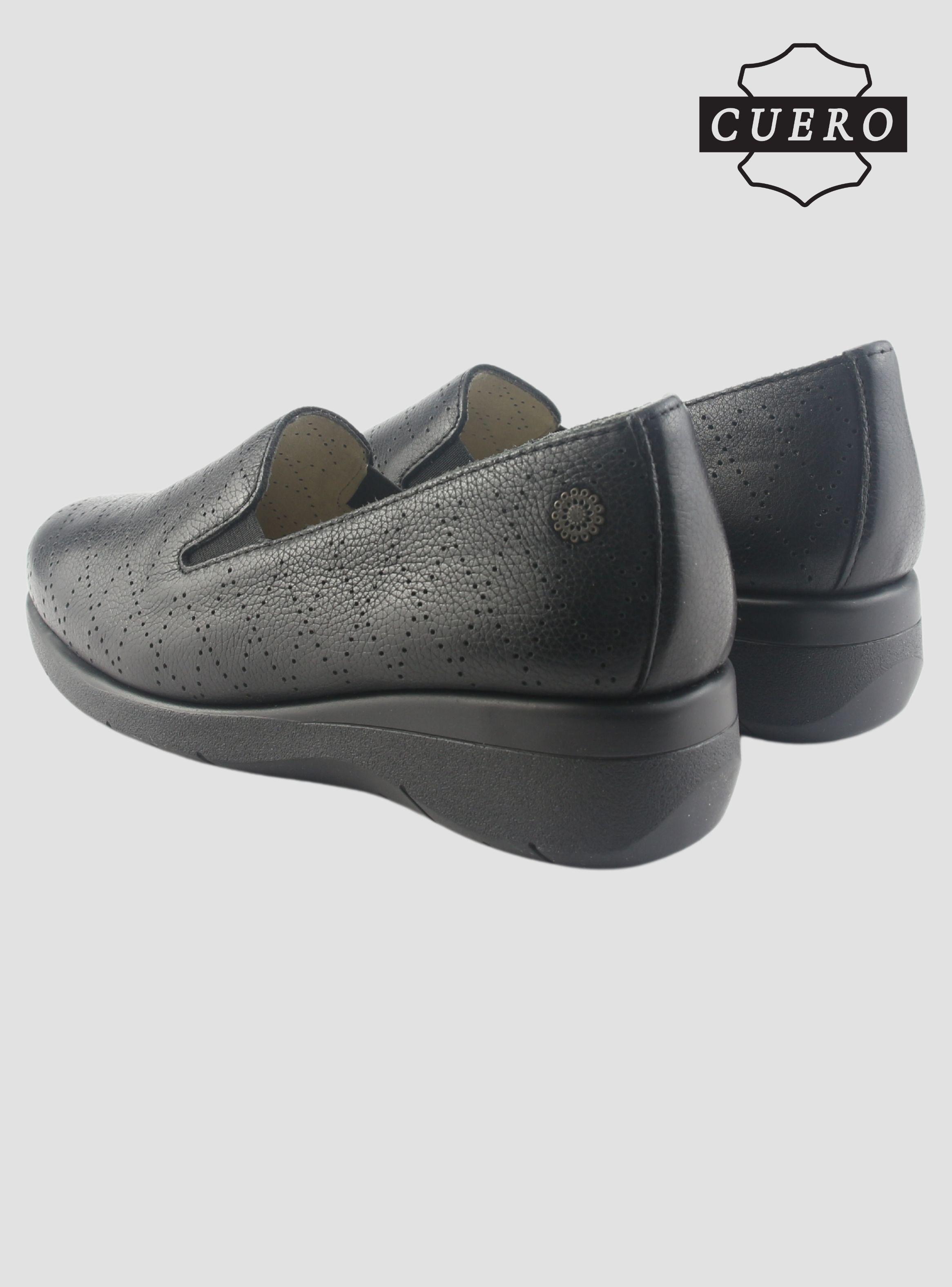 Mocasin de Cuero Chalada Mujer Cala-2 Negro Casual-6