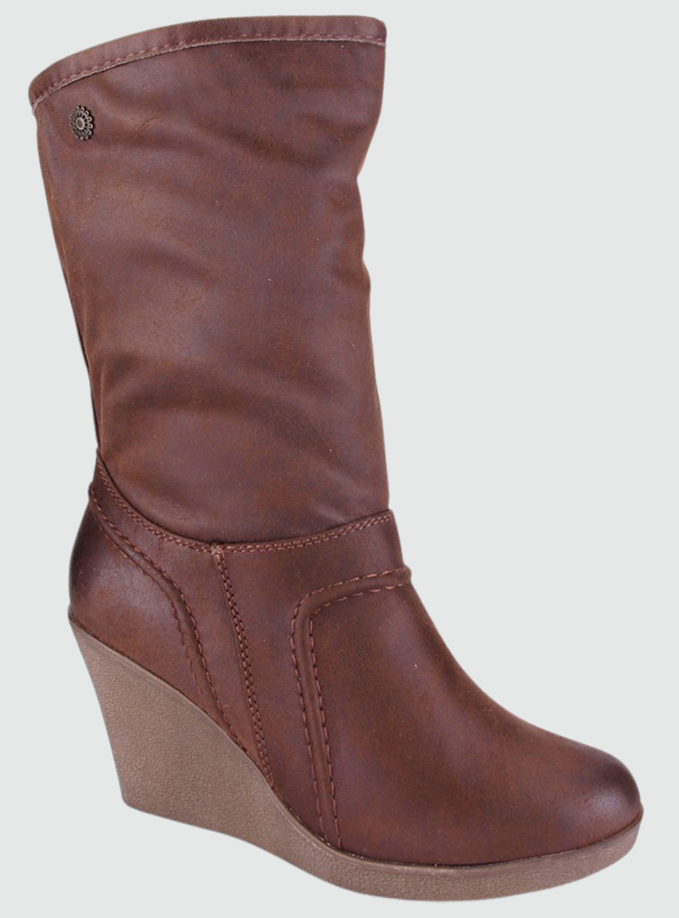 Botin Chalada Mujer Wedge-31 Café Plataforma-0