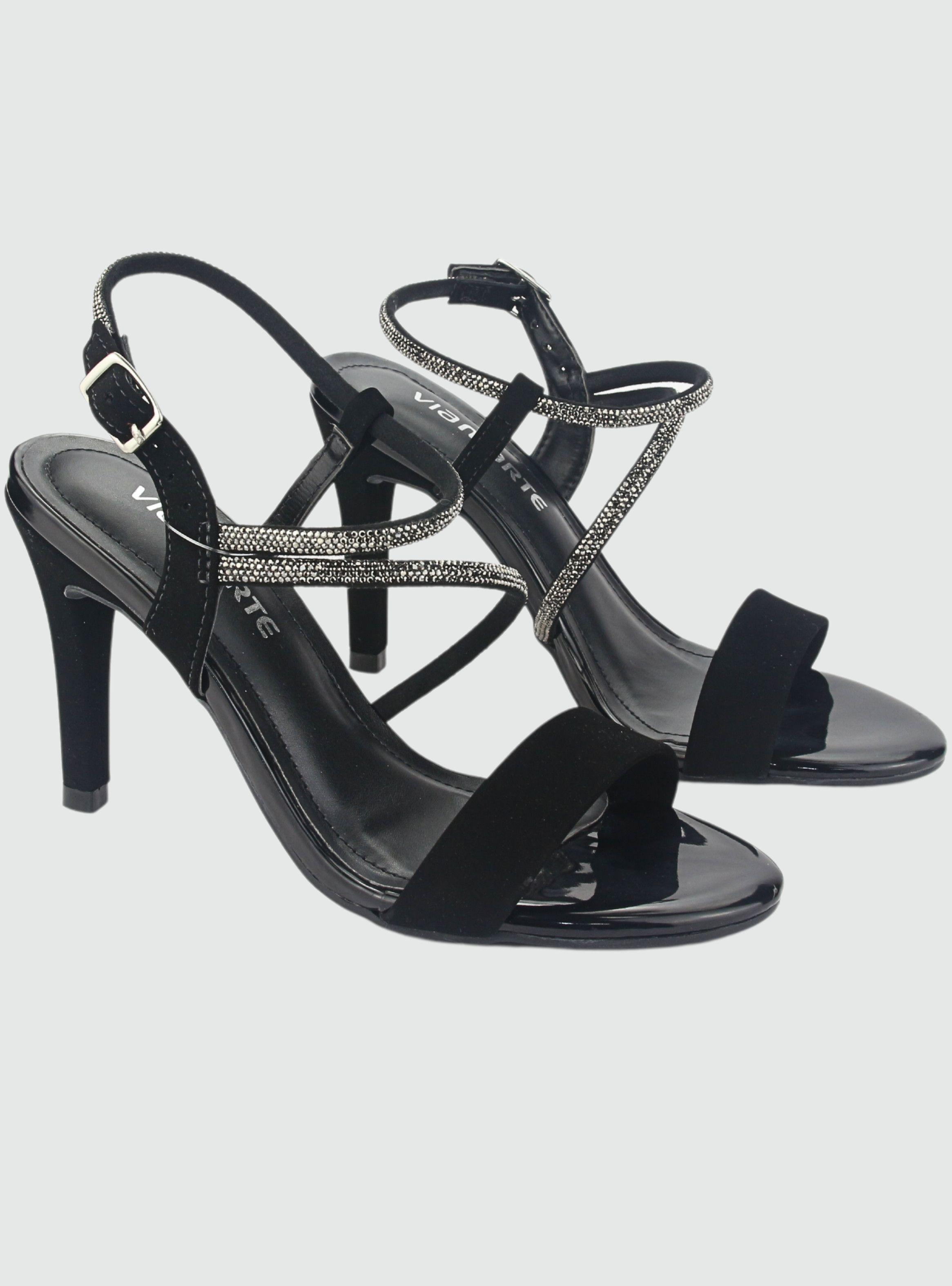 Sandalia Via Marte Mujer 23-17703 Preto Casual-3