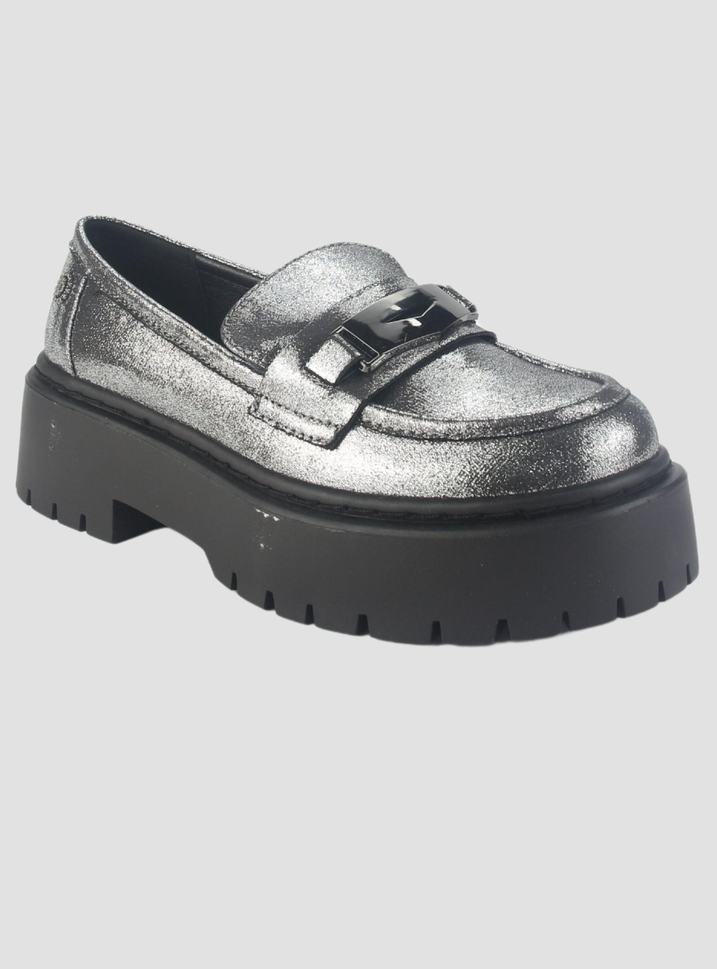 Mocasin Chalada Mujer Lewis-1 Plateado Casual-2