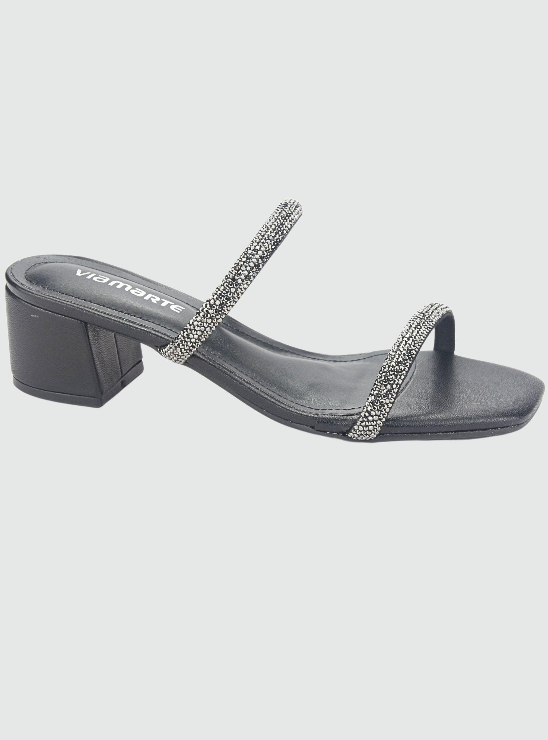 Sandalia Via Marte Mujer 23-9810 Preto Casual-0