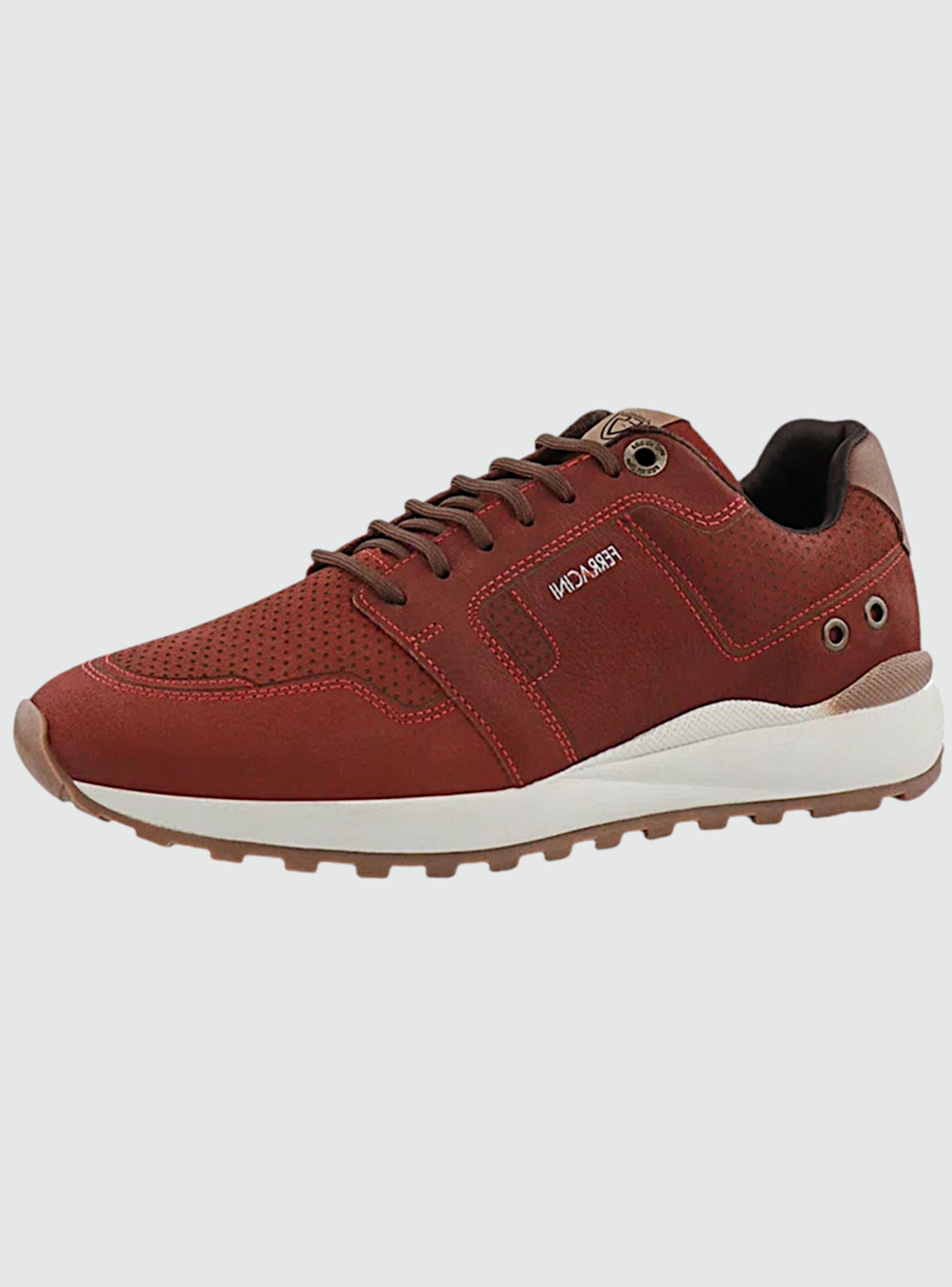Zapatilla Ferracini Hombre 9351 Dark Rojo Casual-0