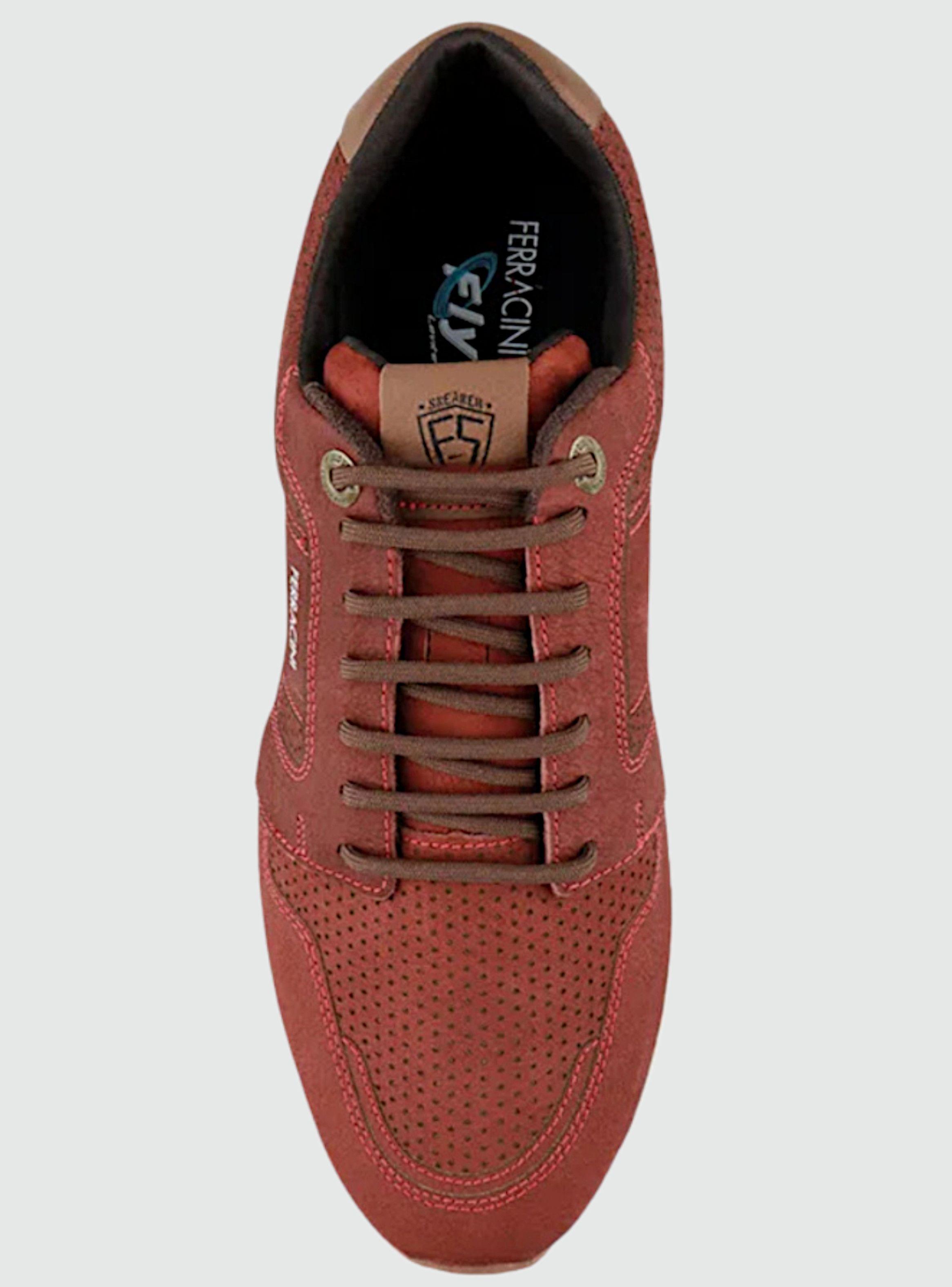 Zapatilla Ferracini Hombre 9351 Dark Rojo Casual-2