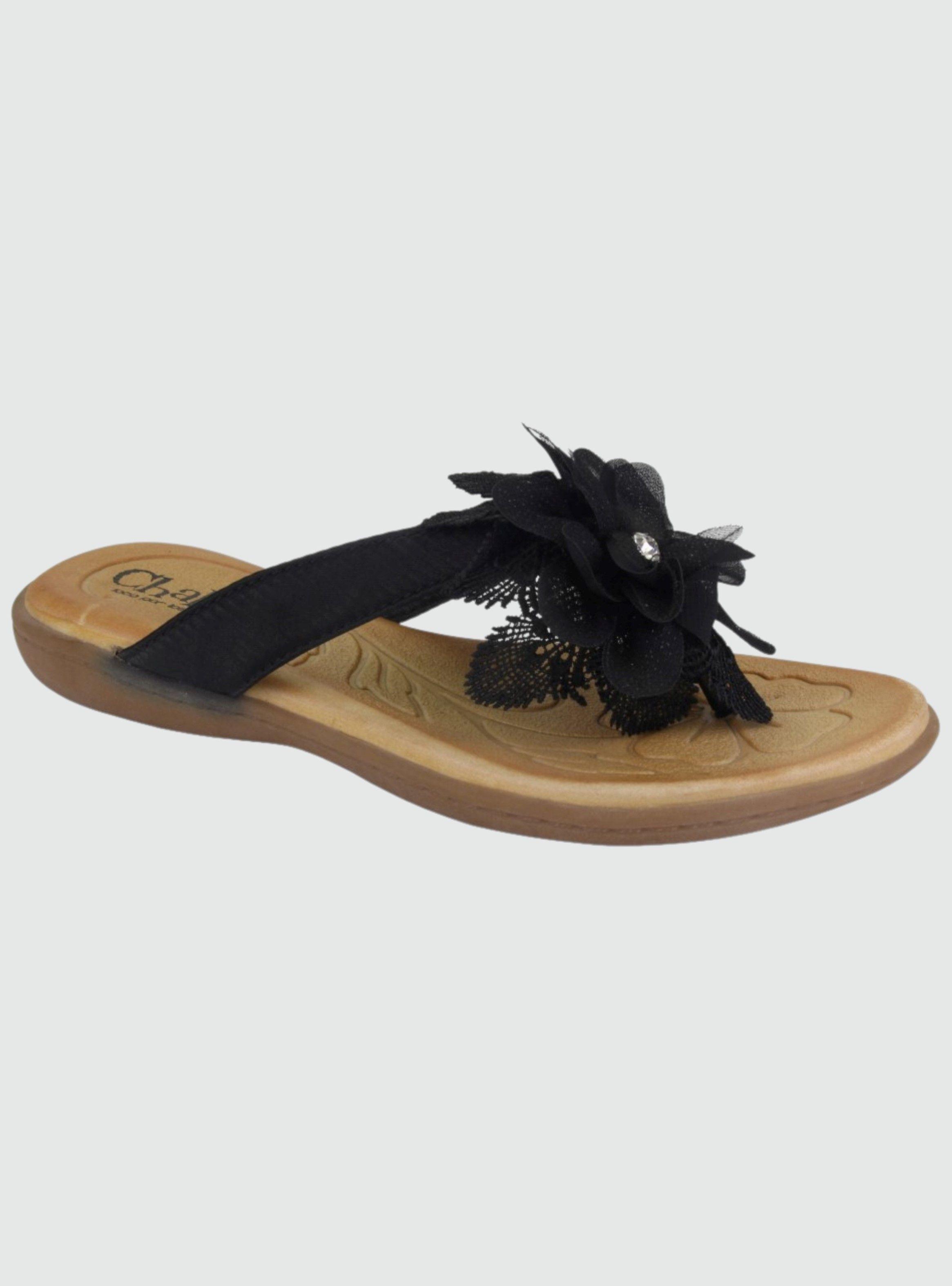 Sandalia Chalada Mujer Greca-50 Negro Casual-0