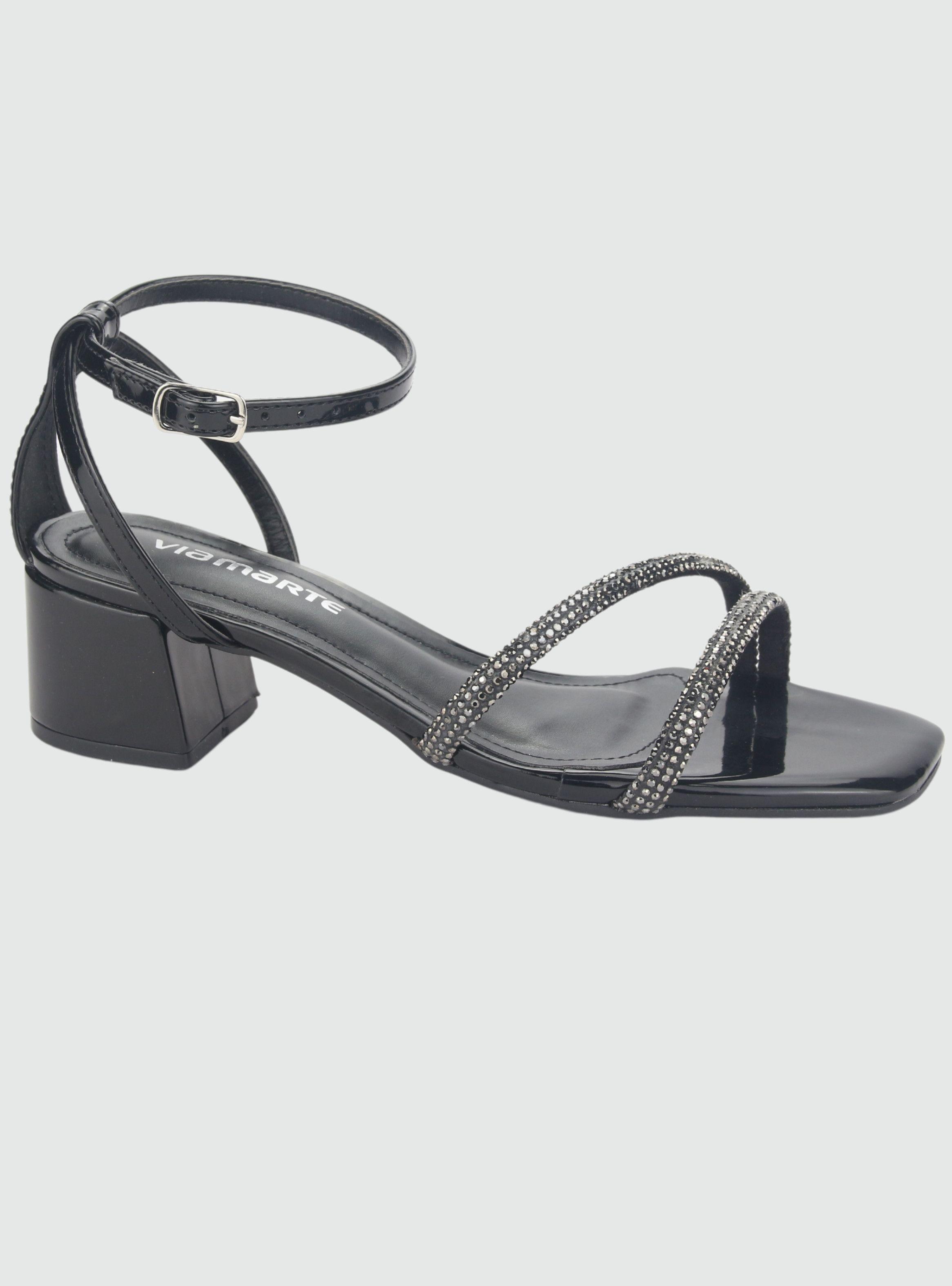 Sandalia Via Marte Mujer 23-9804 V Preto Casual-0