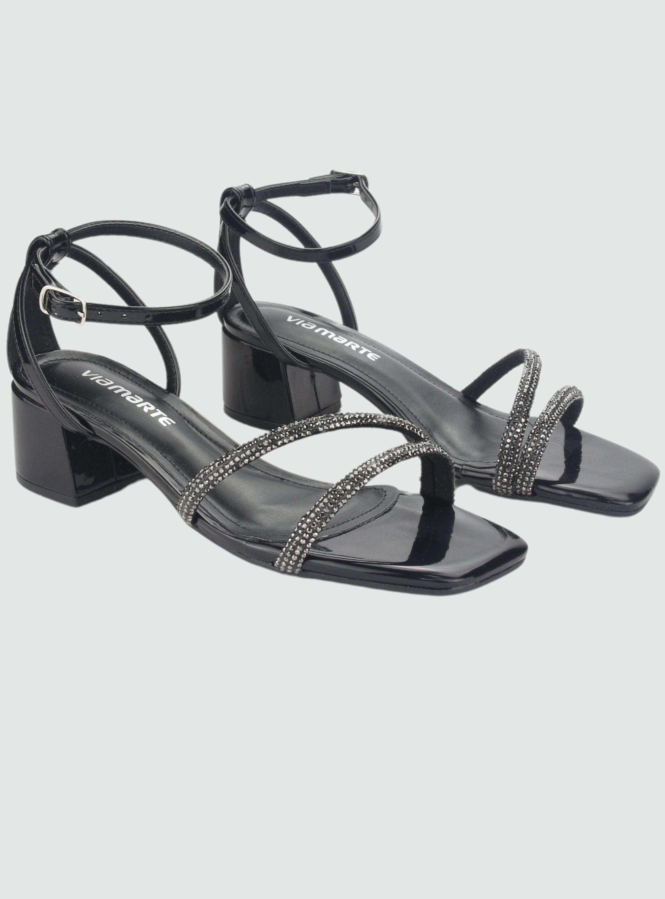 Sandalia Via Marte Mujer 23-9804 V Preto Casual-3