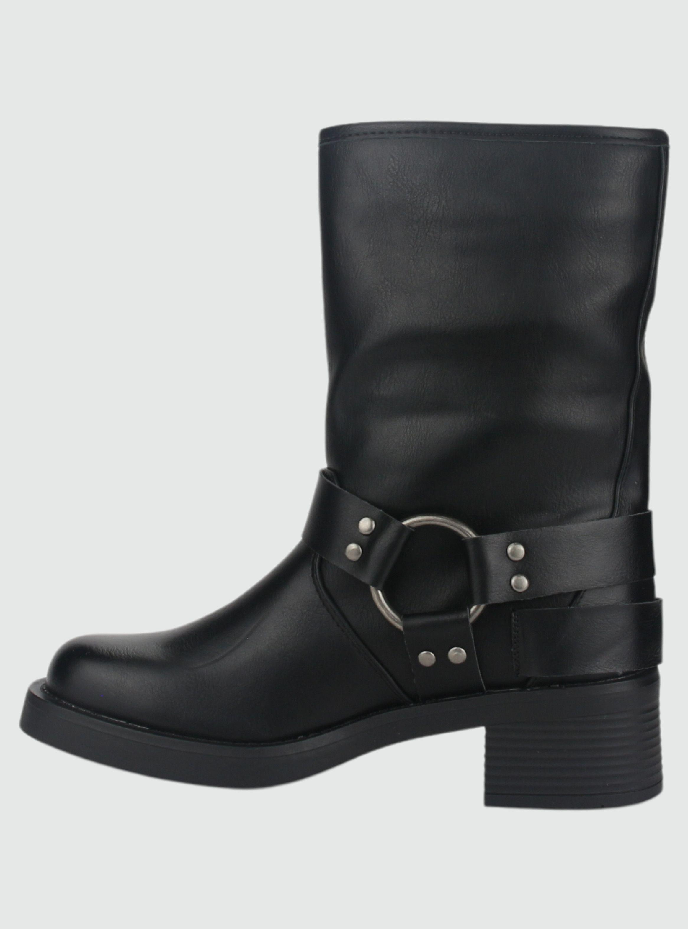 Botin Chalada Mujer Biker-1 Negro Casual-1