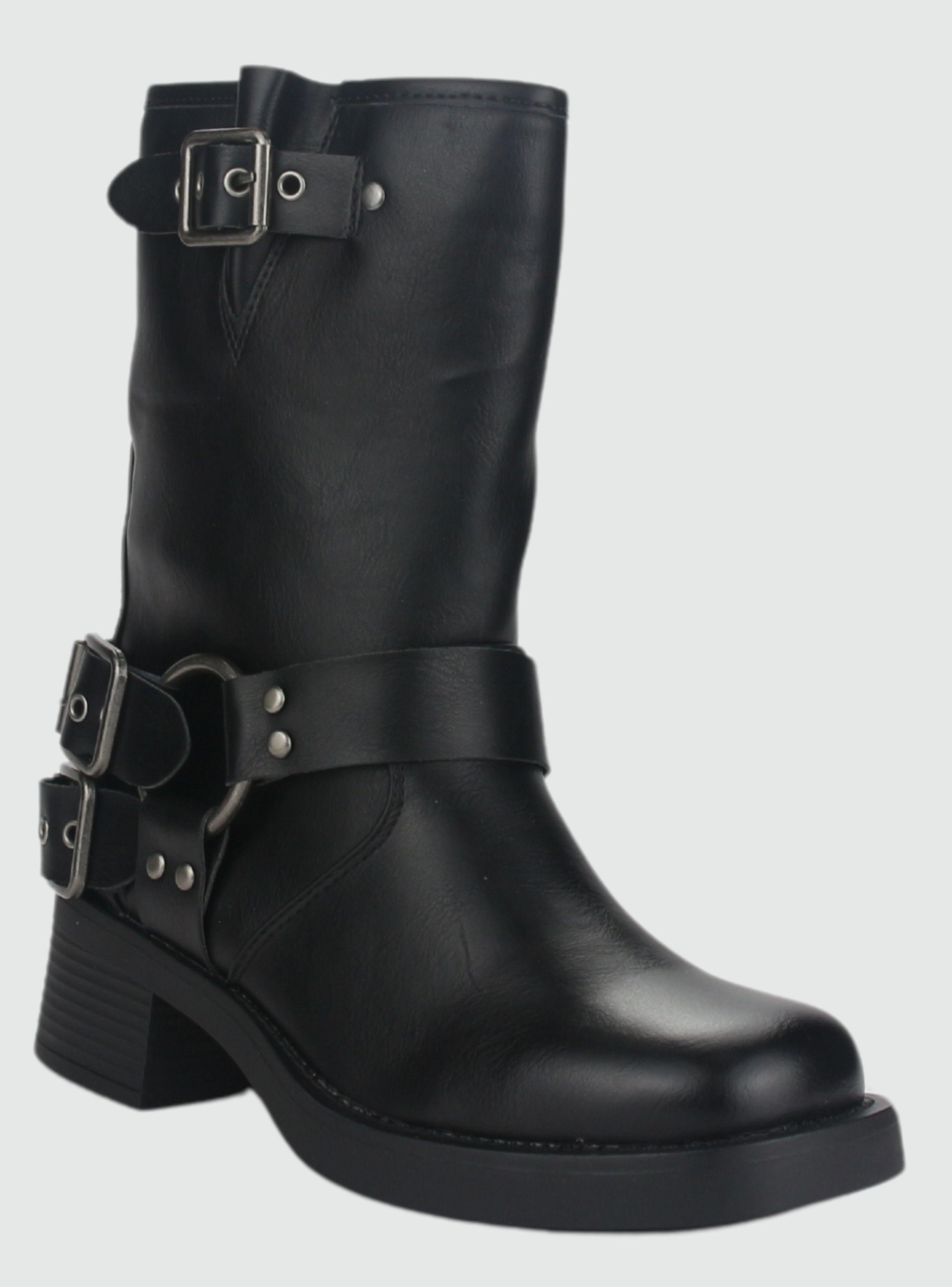 Botin Chalada Mujer Biker-1 Negro Casual-2