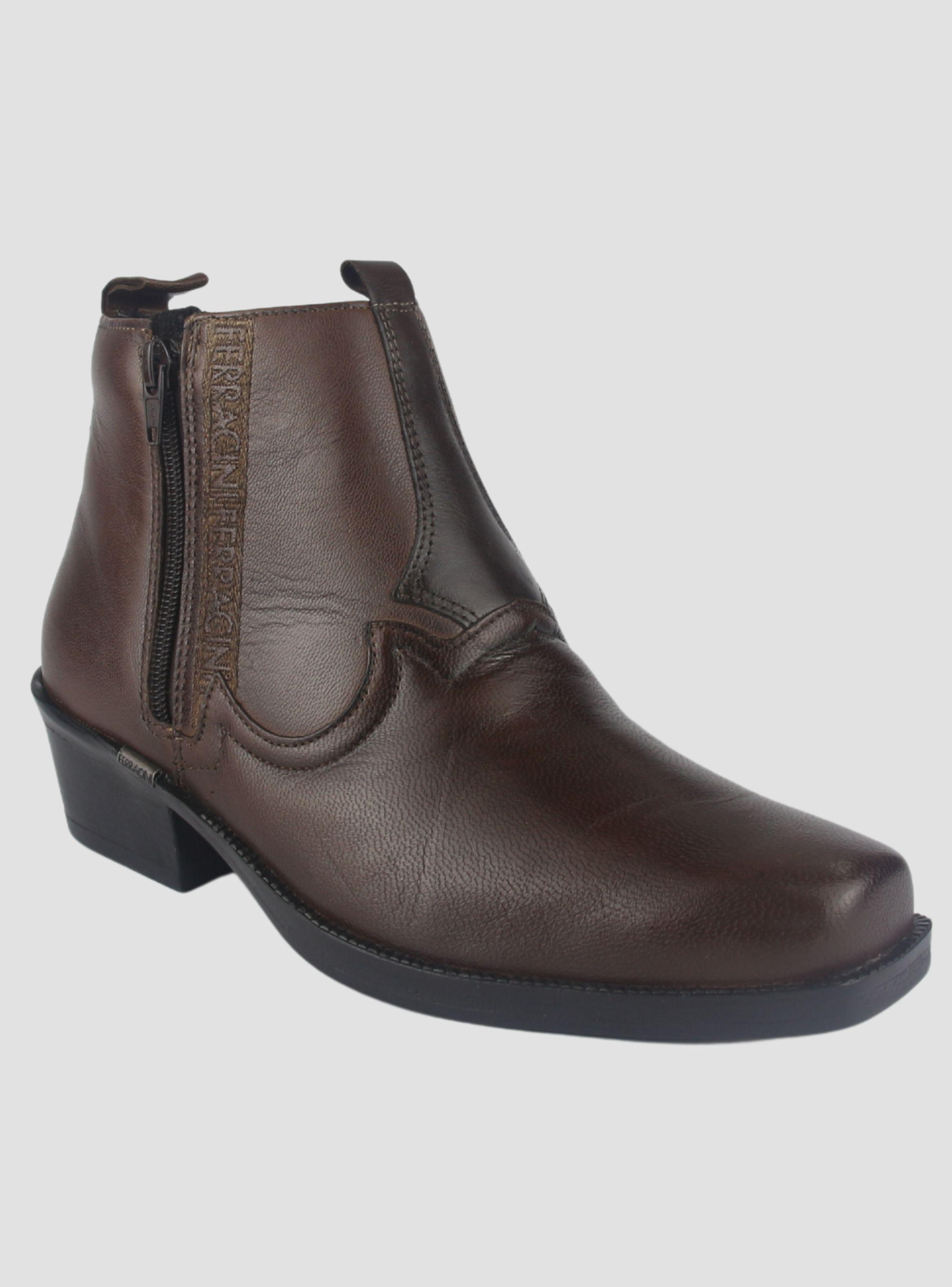 Botin Ferracini Hombre 8907 New Country Café Oscuro Casual-2