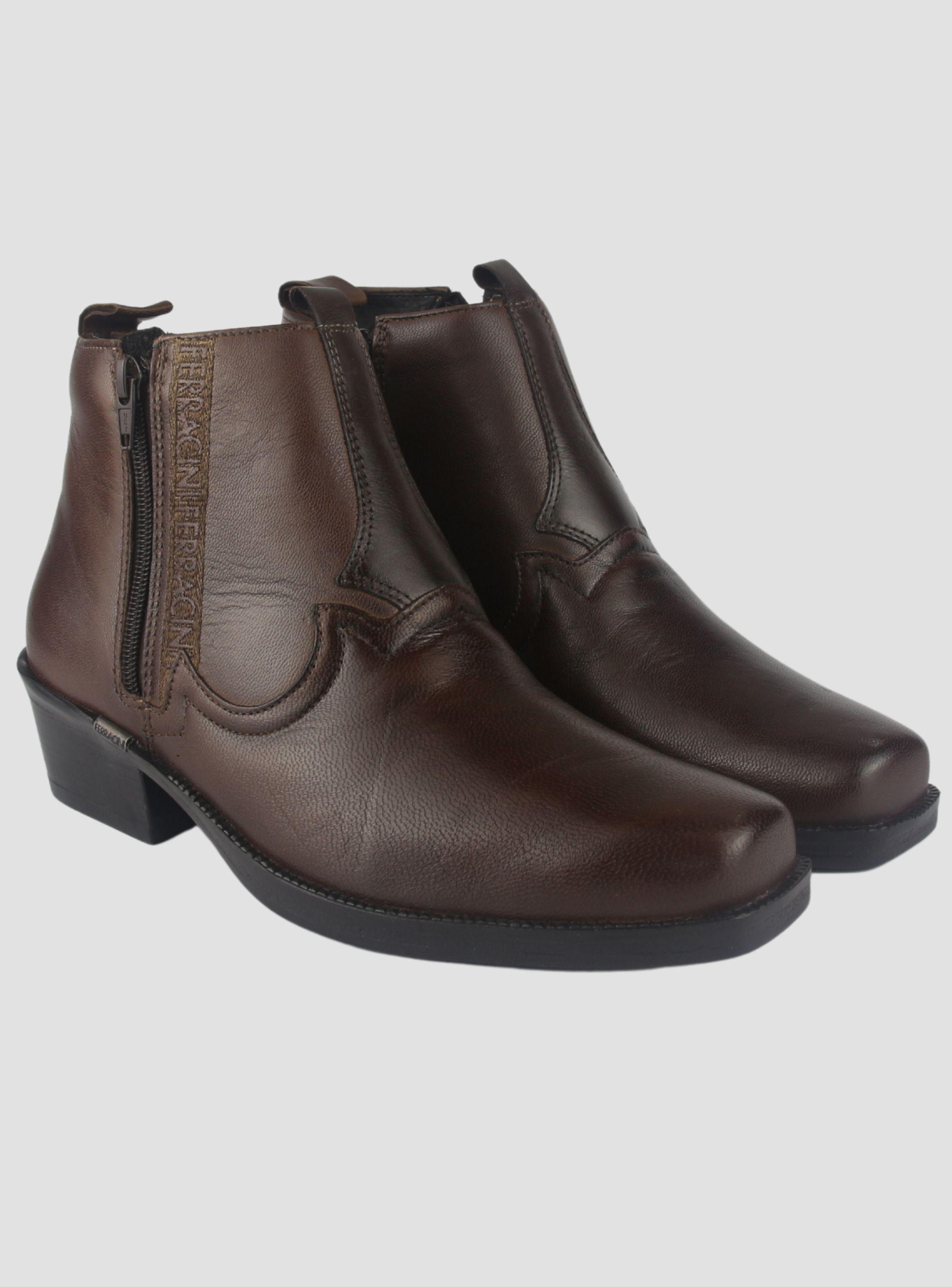 Botin Ferracini Hombre 8907 New Country Café Oscuro Casual-4