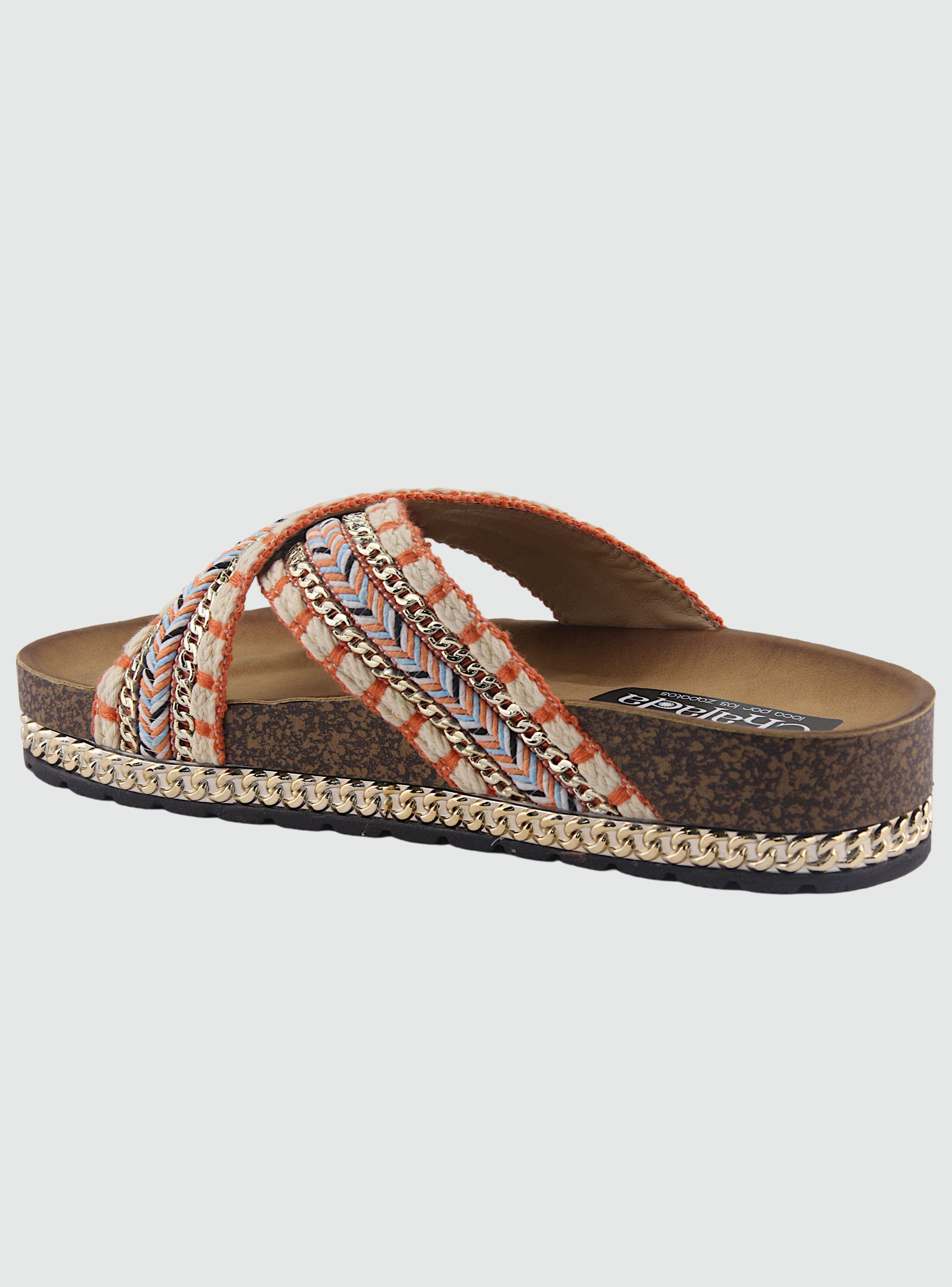 Sandalia Chalada Mujer Lila-11 Naranjo Plataforma-1