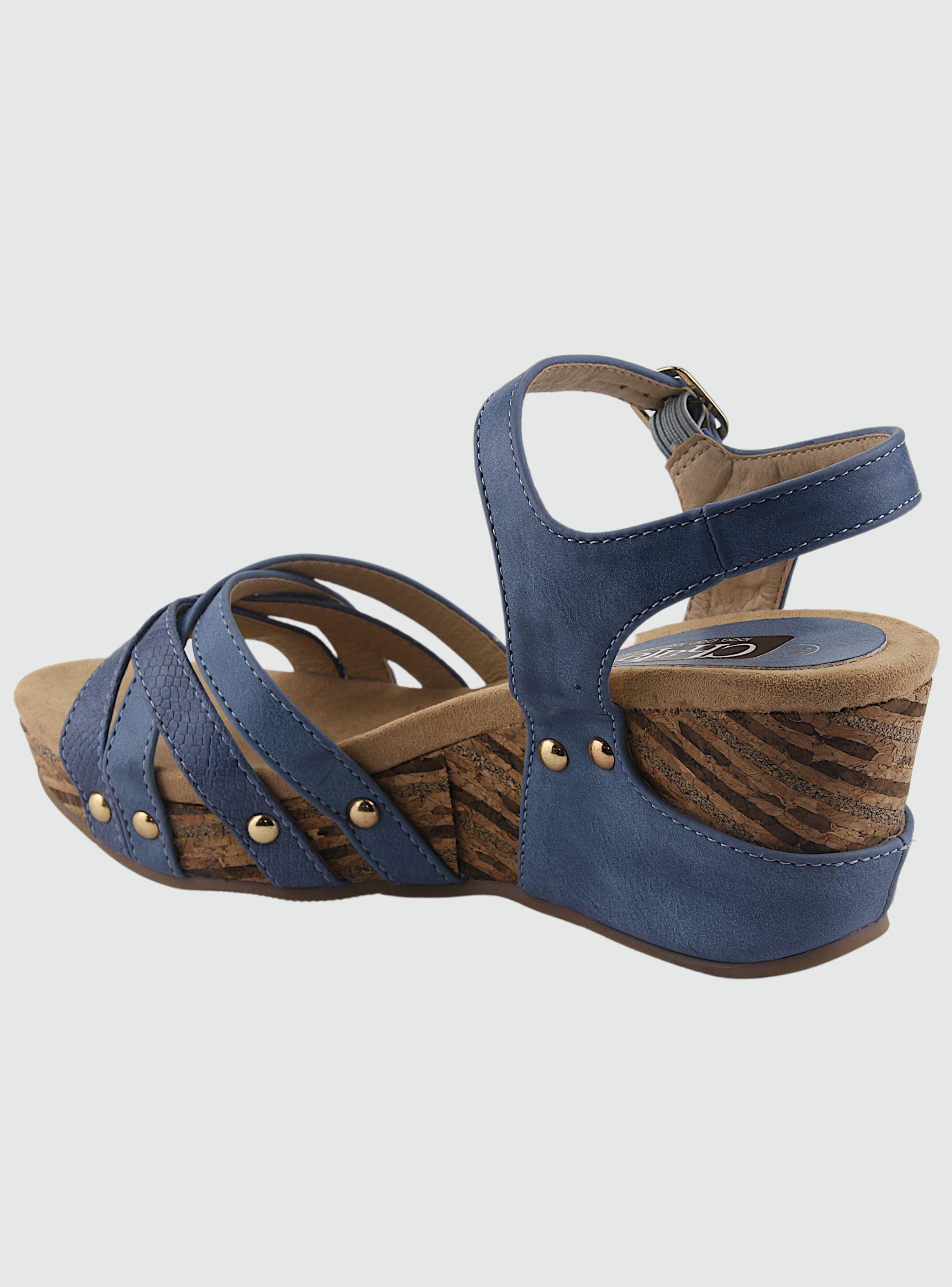 Sandalia Chalada Mujer Pasco-25 Azul Plataforma-1