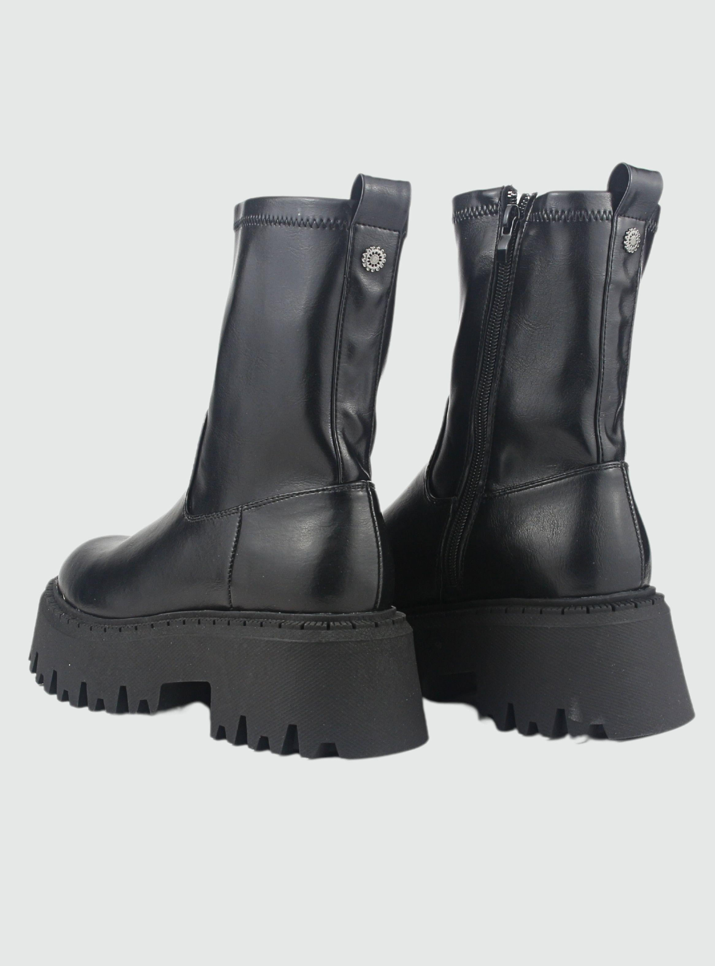 Bota Chalada Mujer Tractor-20 Negro Casual-3