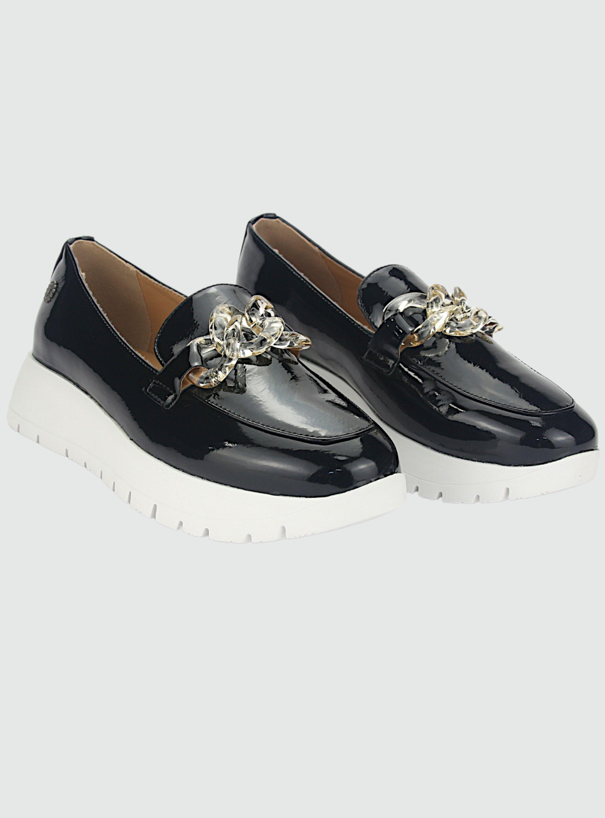 Mocasin Chalada Mujer Wonder-1 Negro Blanco Casual-4