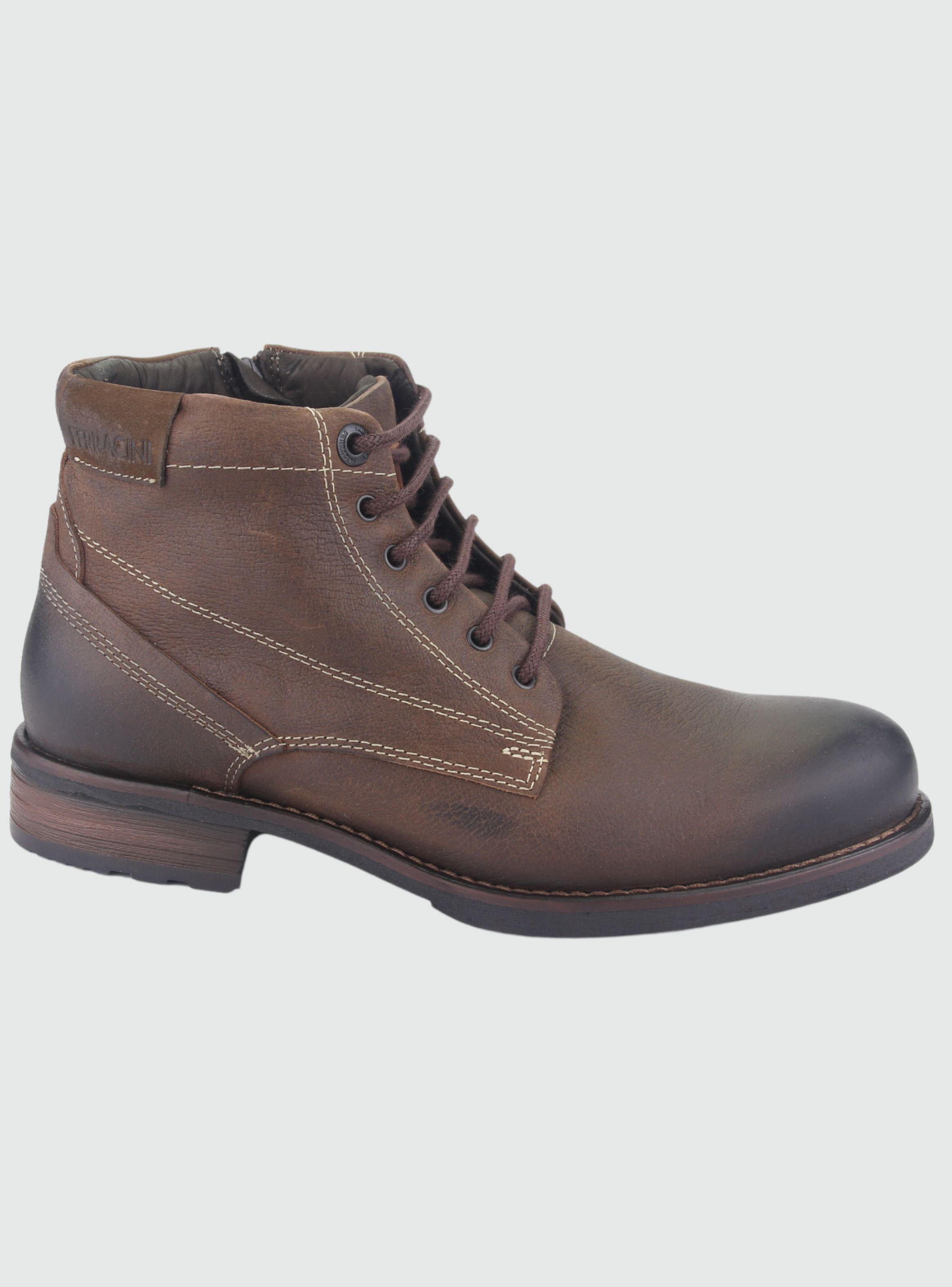 Botin Ferracini Hombre 9886 Café Casual-0