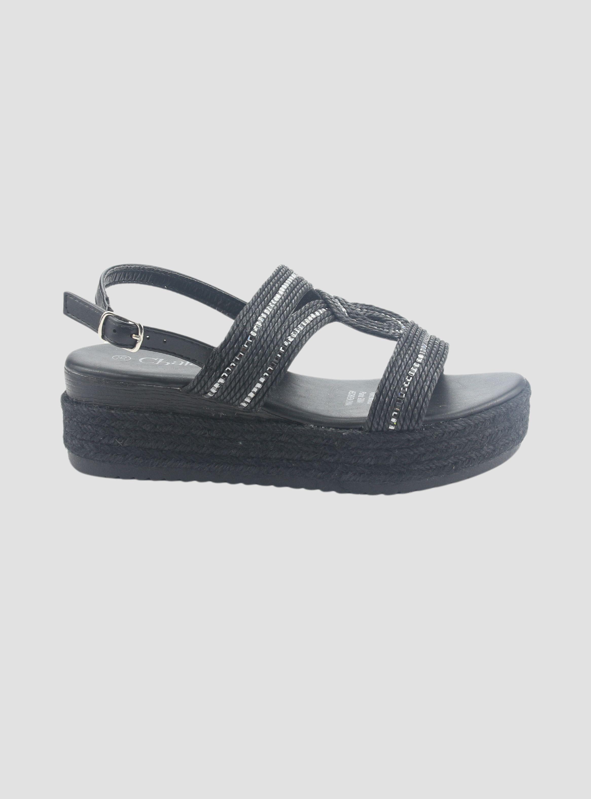 Sandalia Chalada Mujer Cuna-1 Negro Casual-0