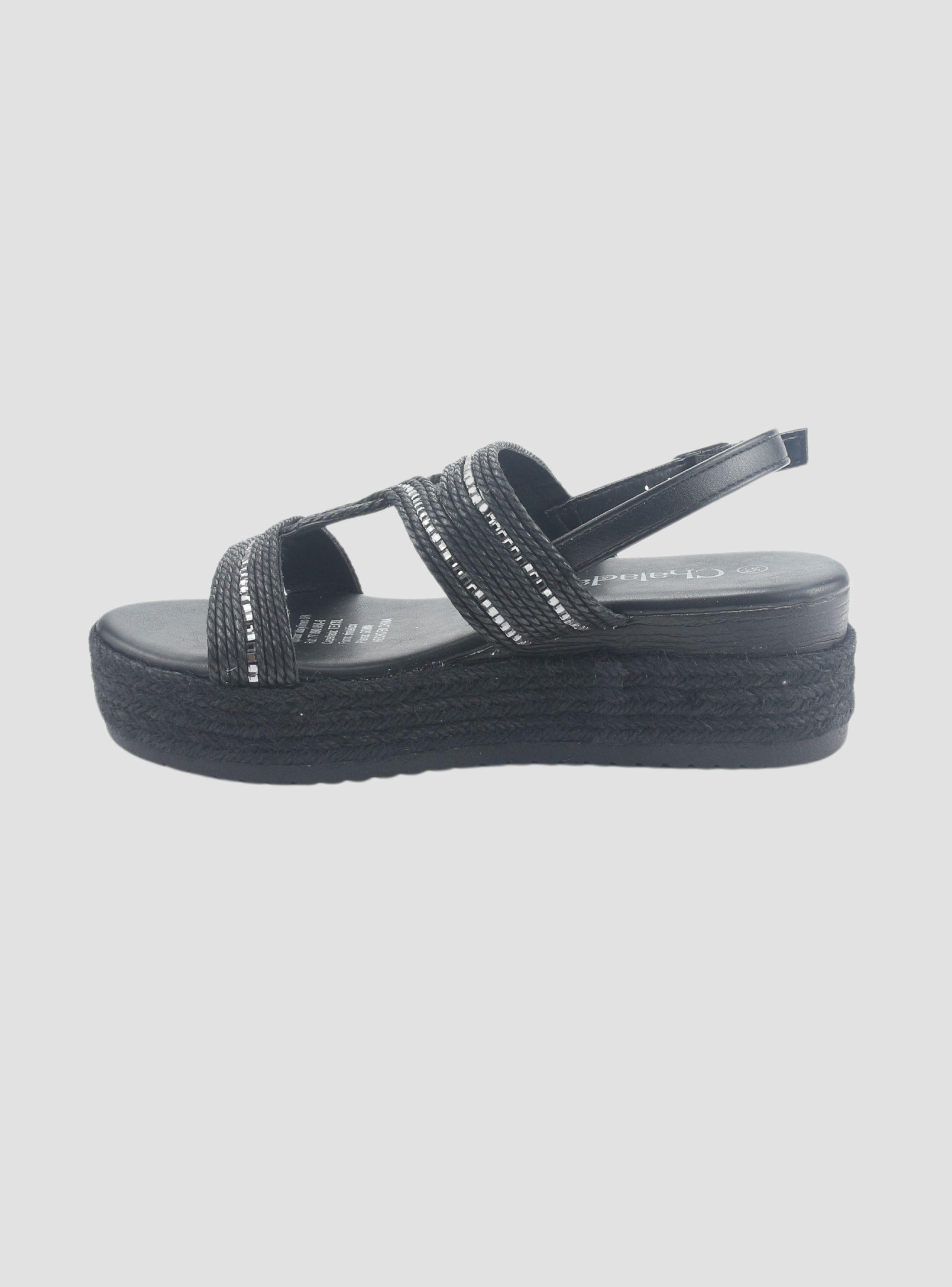 Sandalia Chalada Mujer Cuna-1 Negro Casual-1