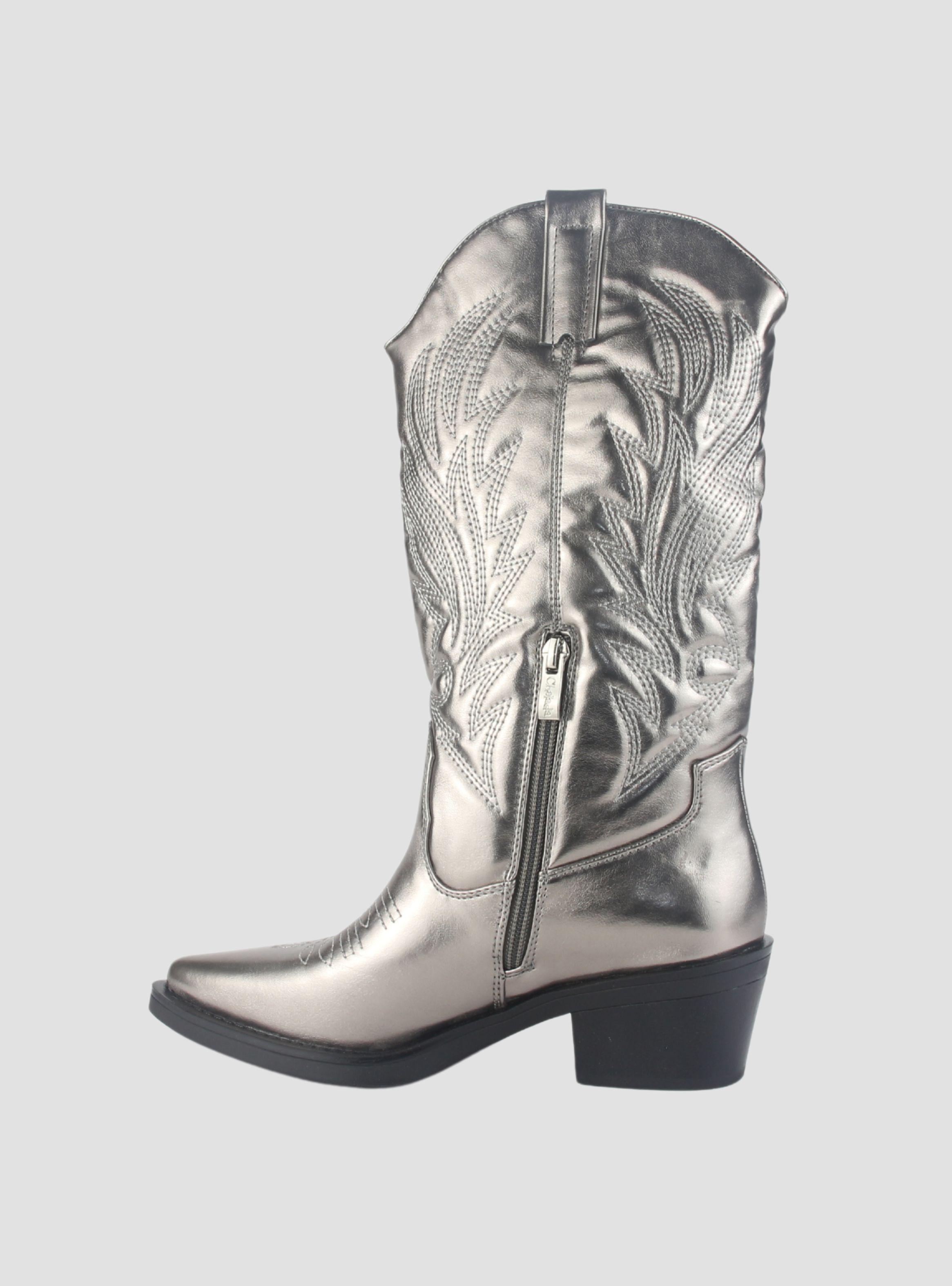 Bota Chalada Mujer West-22 Plateado Casual-1
