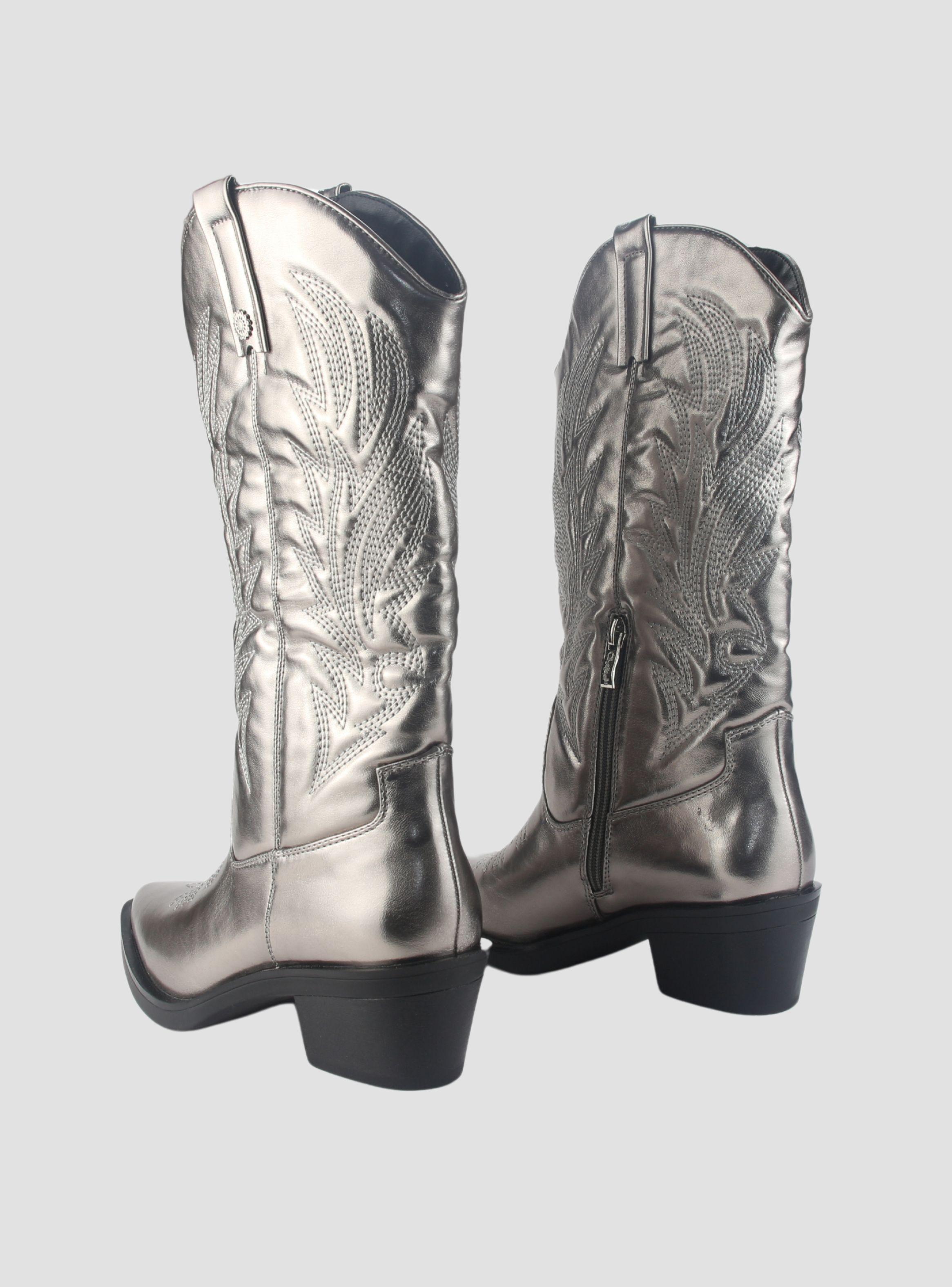 Bota Chalada Mujer West-22 Plateado Casual-5