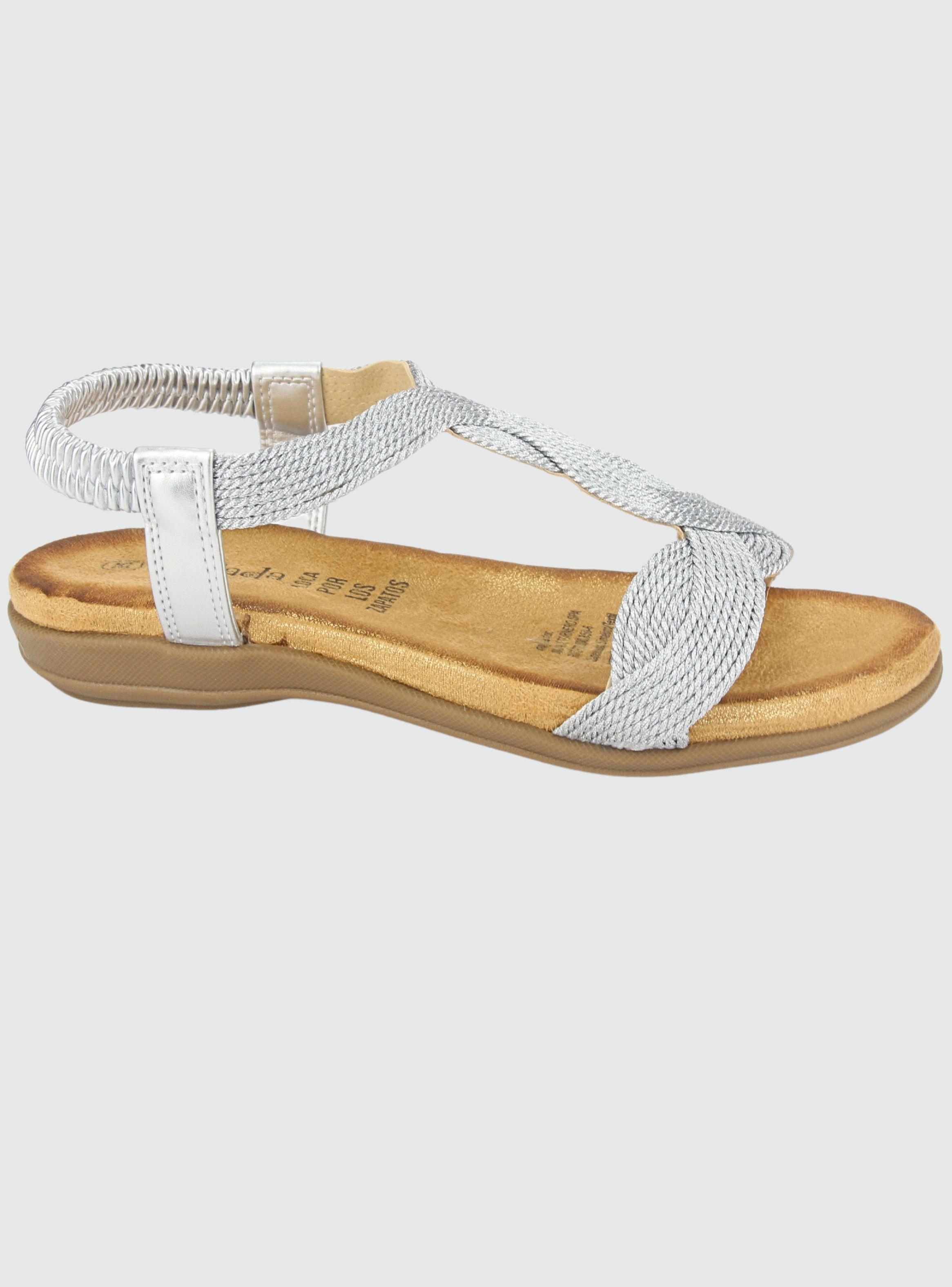 Sandalia Chalada Mujer Clara-5 Plateado Casual-0