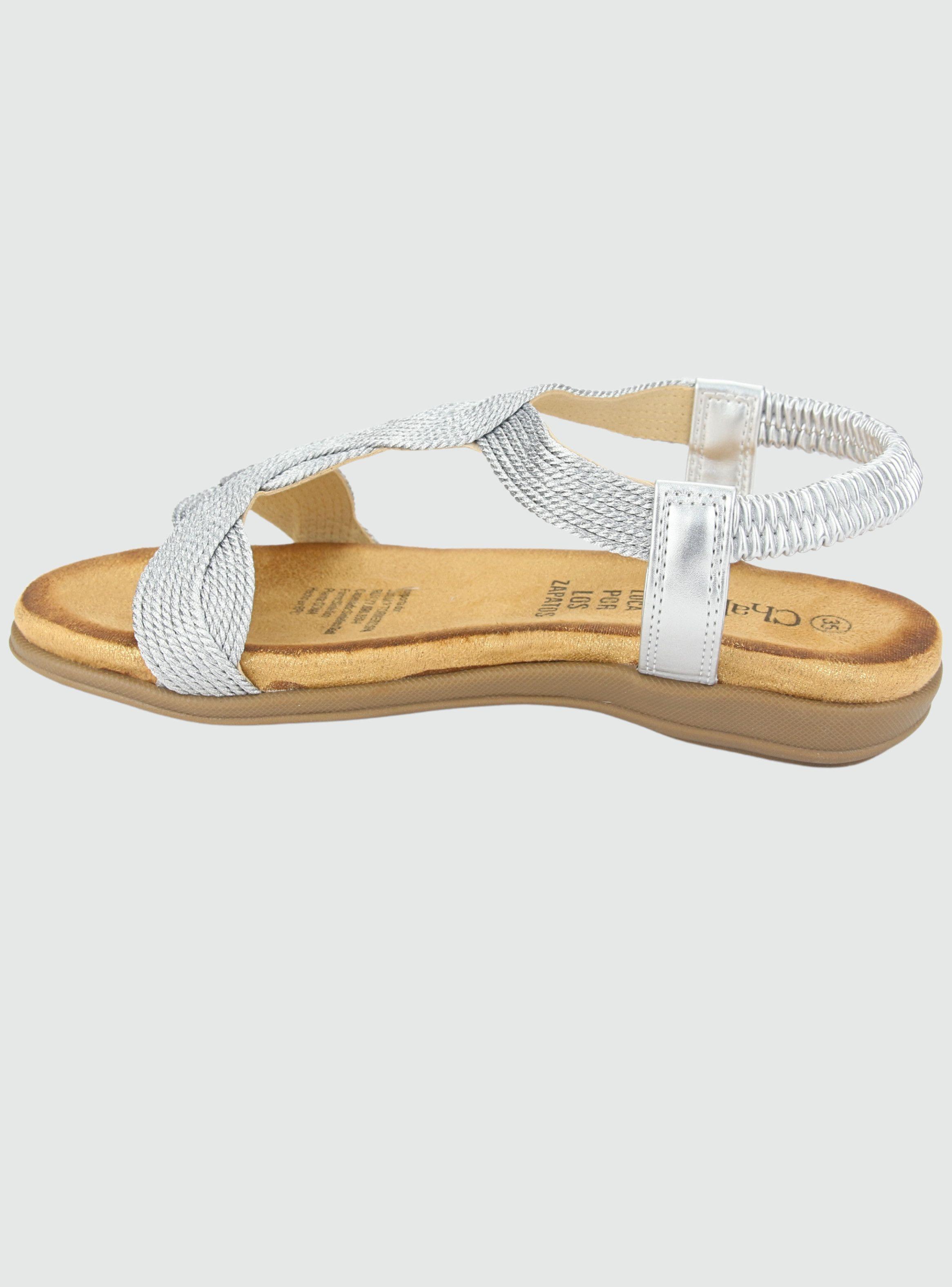 Sandalia Chalada Mujer Clara-5 Plateado Casual-1