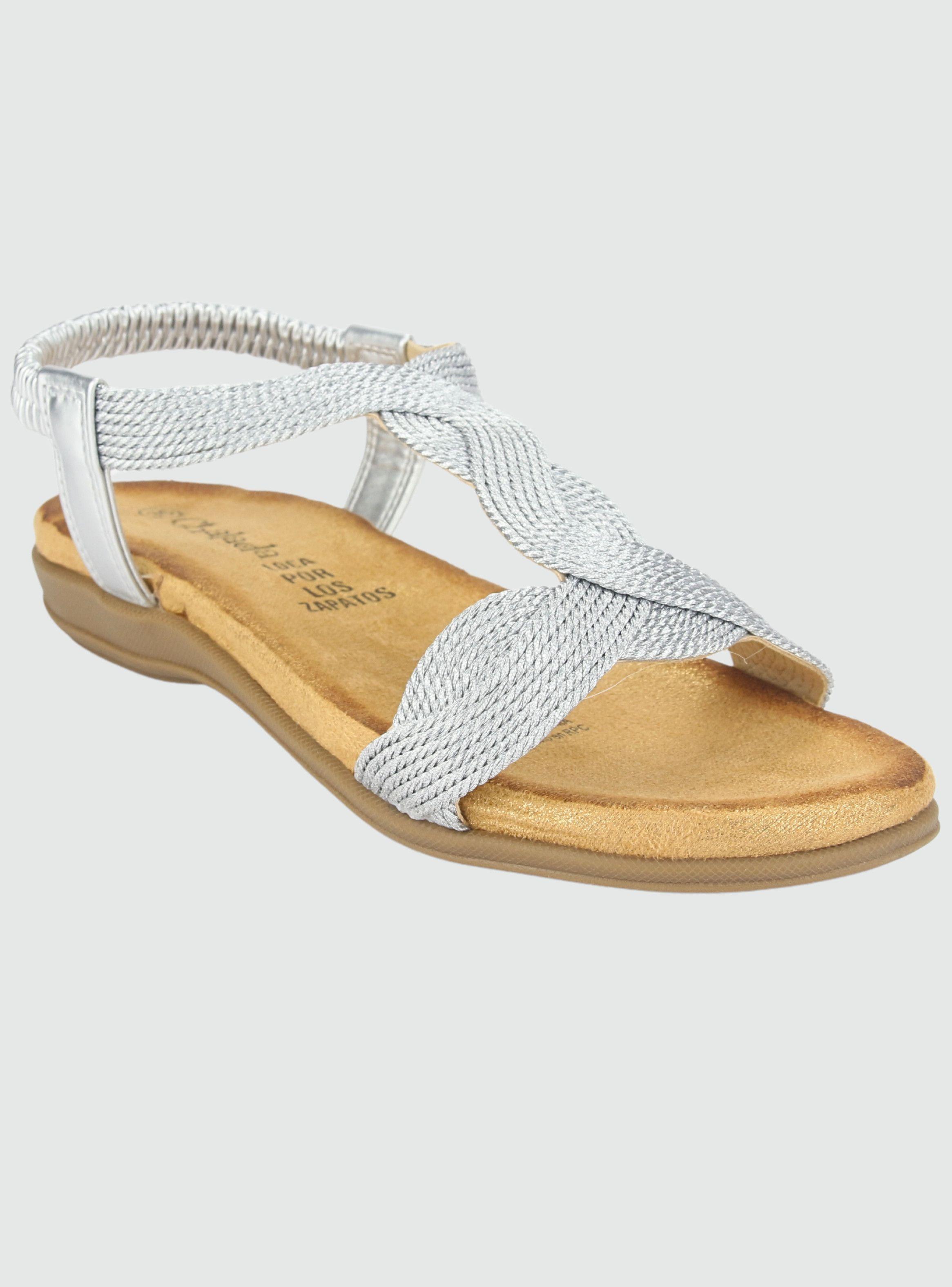 Sandalia Chalada Mujer Clara-5 Plateado Casual-2