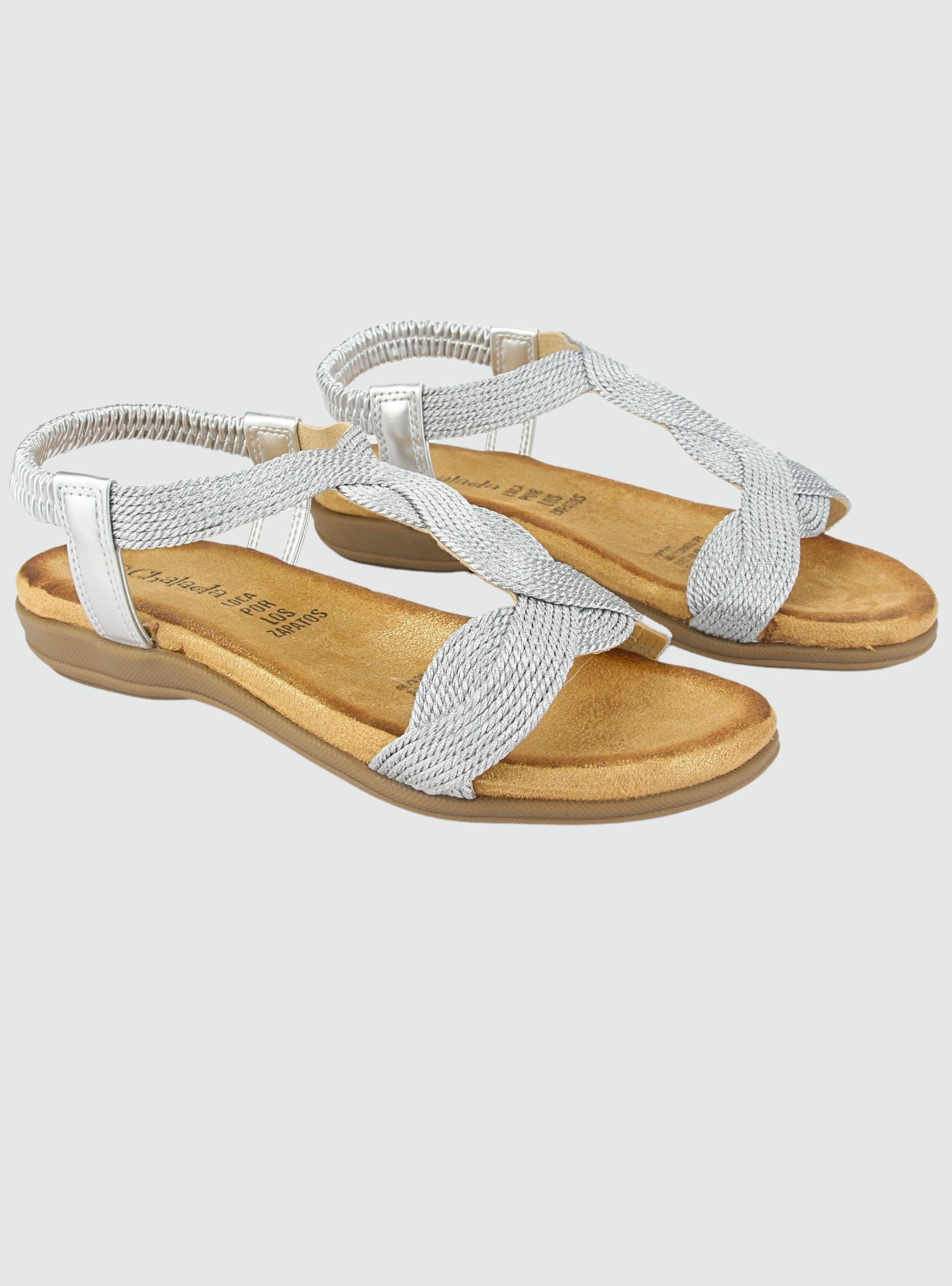 Sandalia Chalada Mujer Clara-5 Plateado Casual-3