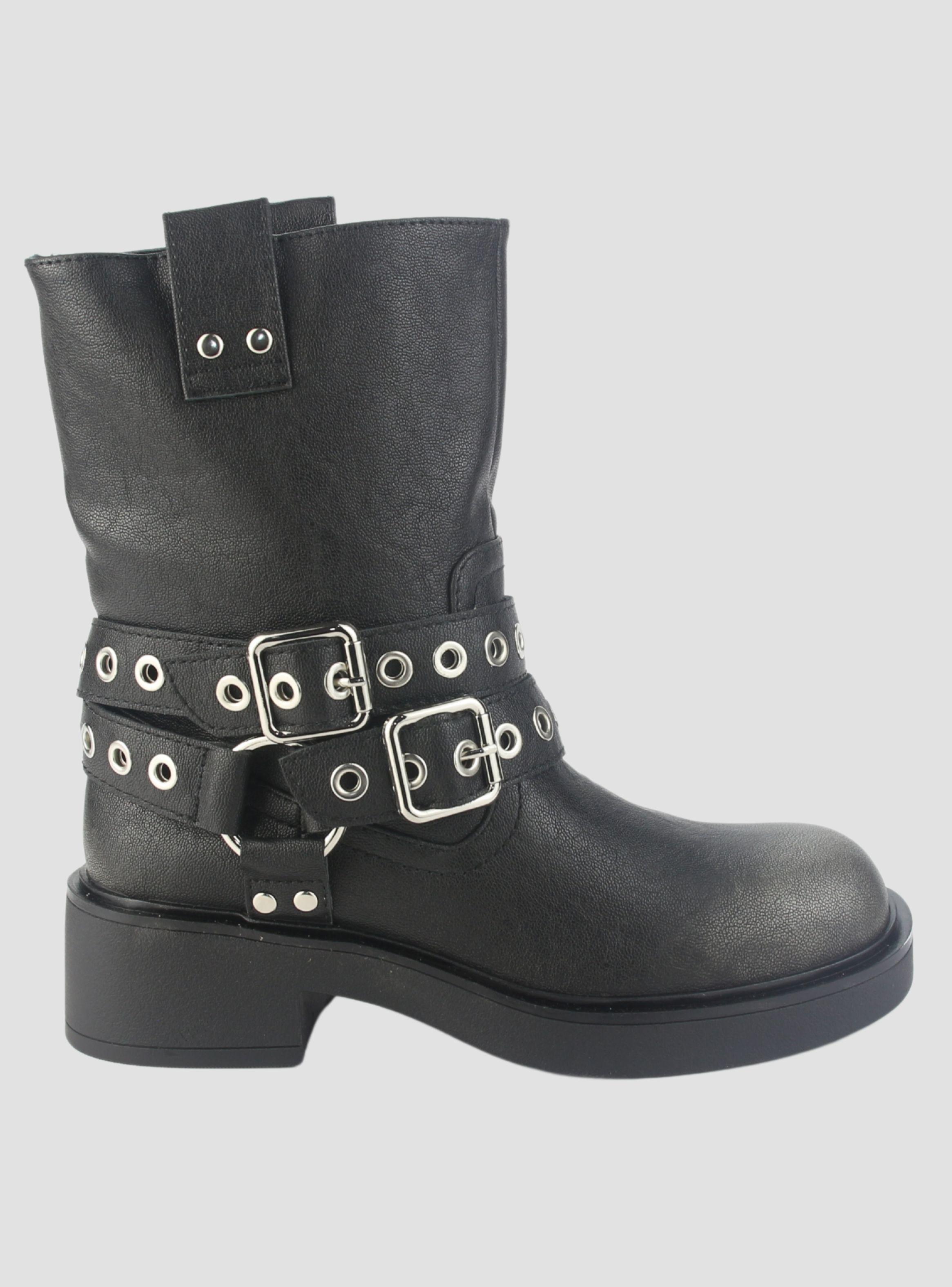 Botin Chalada Mujer Biker-5 Negro Casual-0