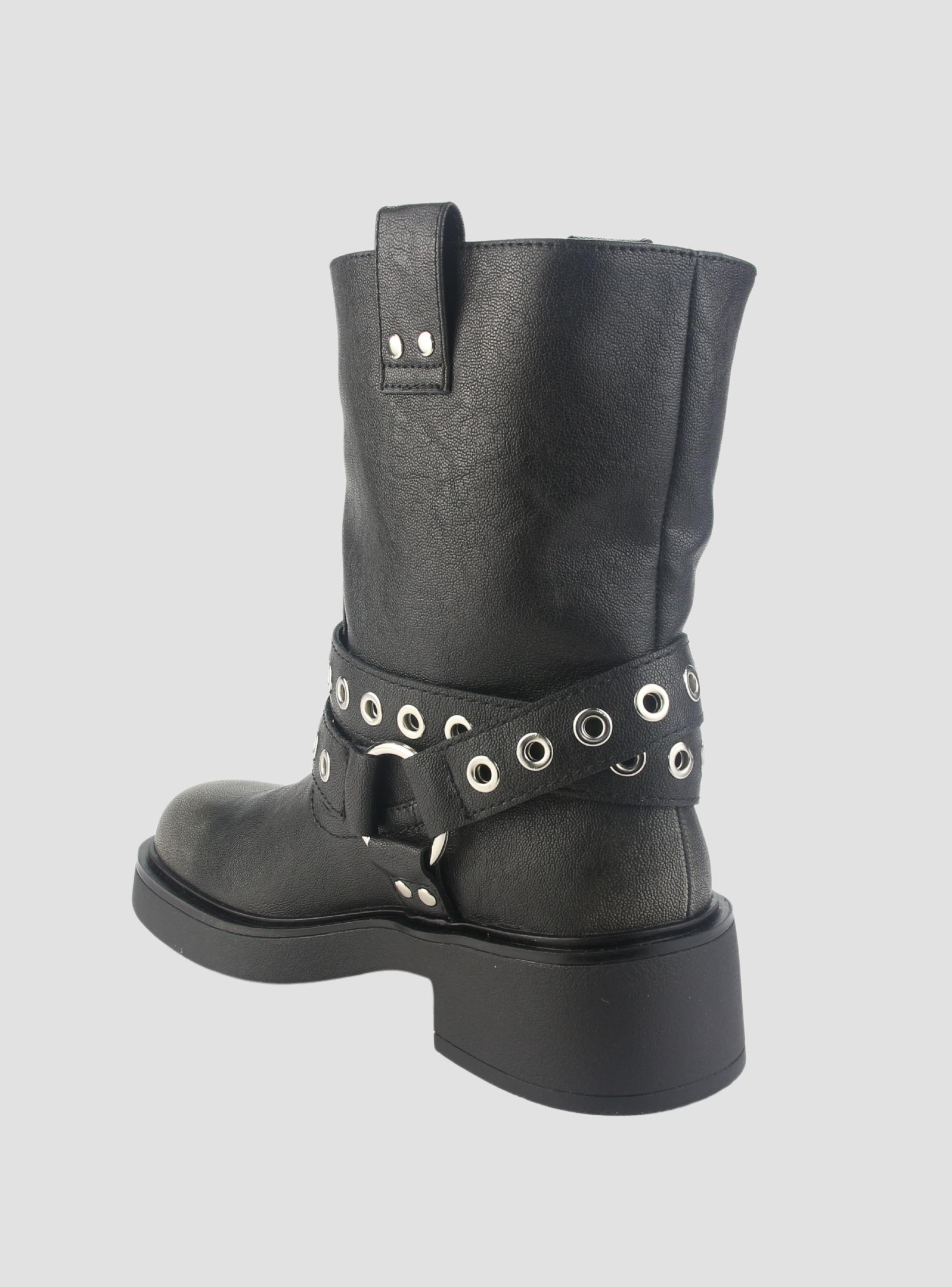 Botin Chalada Mujer Biker-5 Negro Casual-3