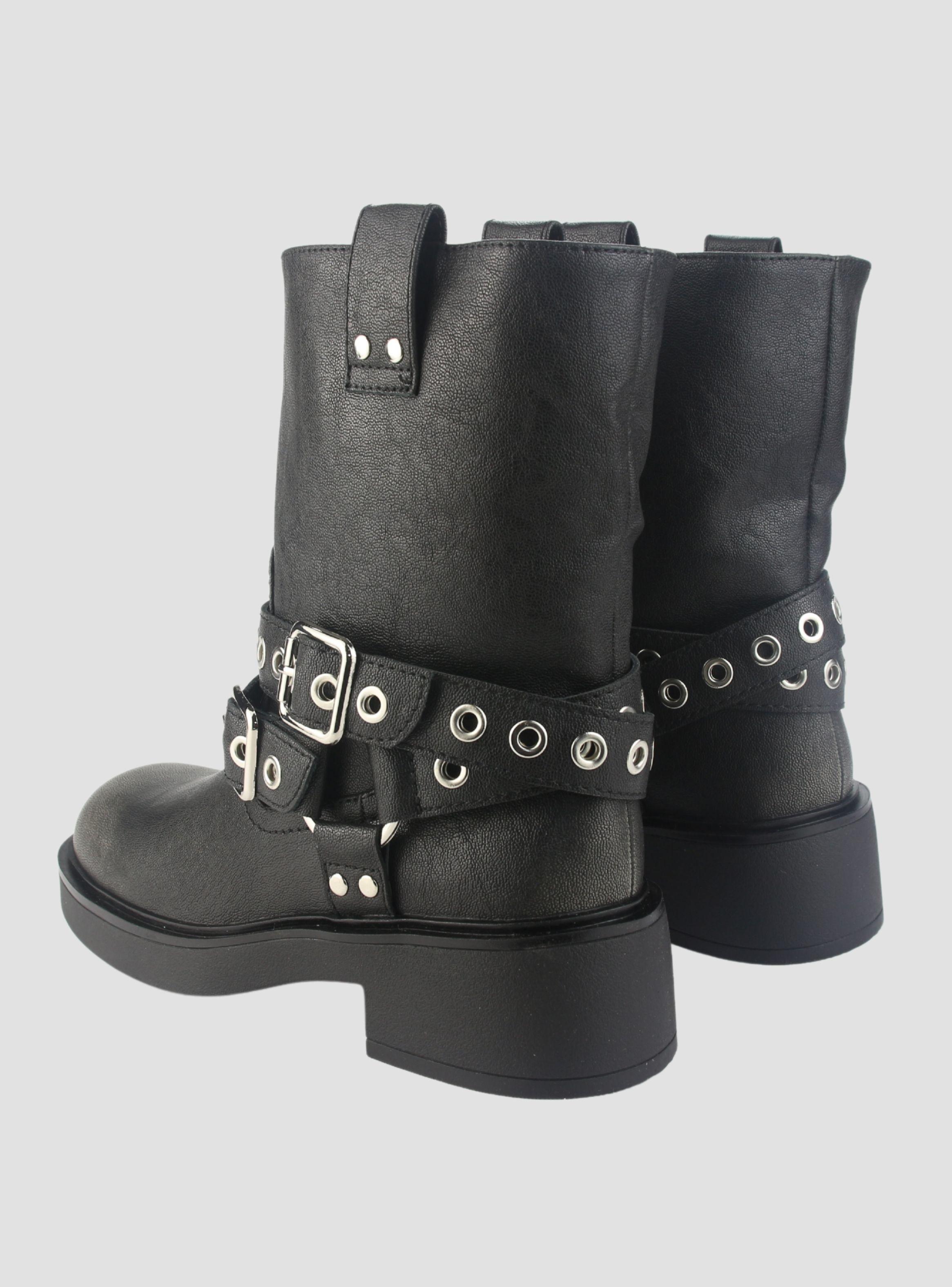 Botin Chalada Mujer Biker-5 Negro Casual-5