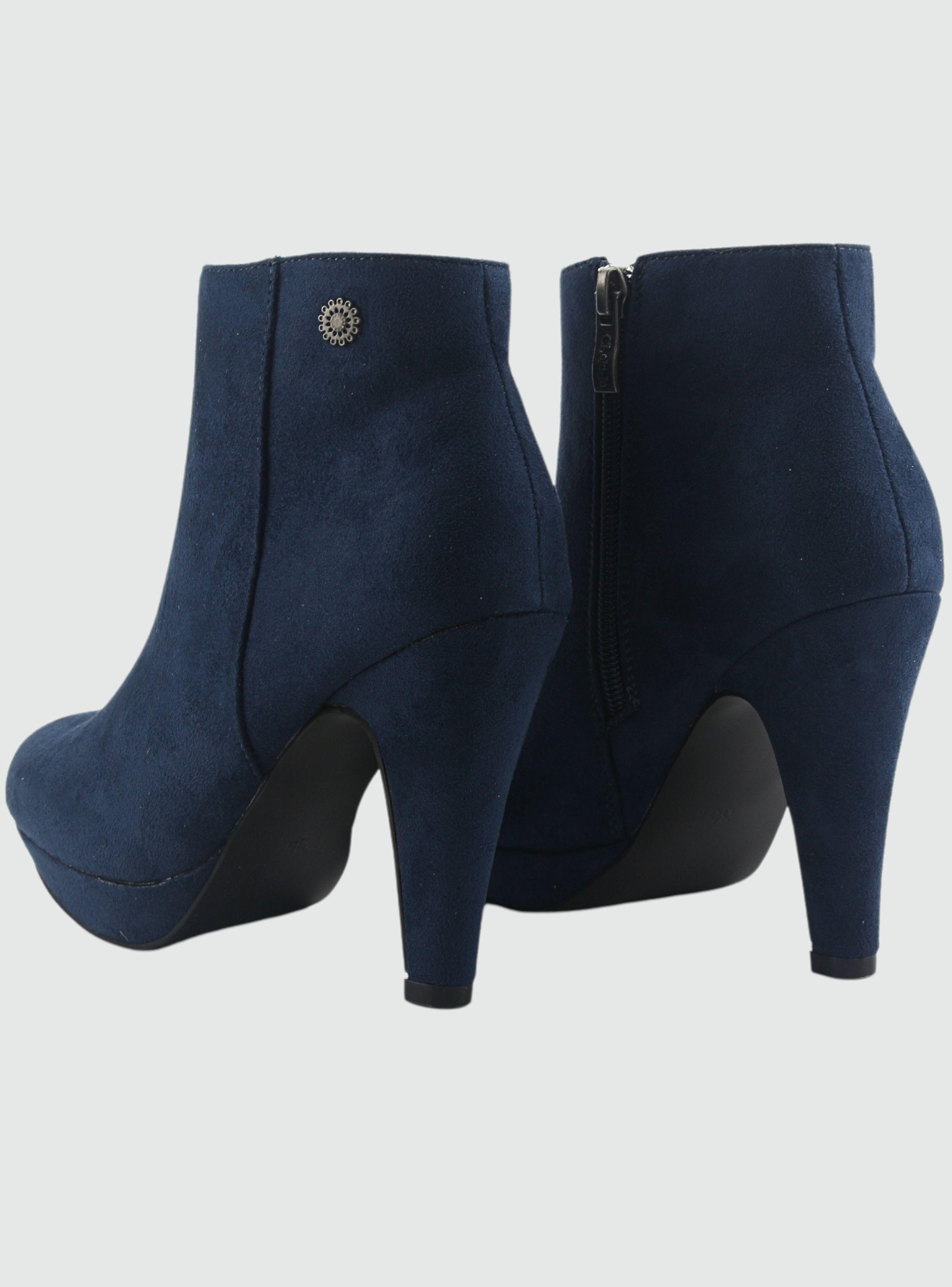 Botin Chalada Mujer Plataform-2 Azul Marino Casual-5